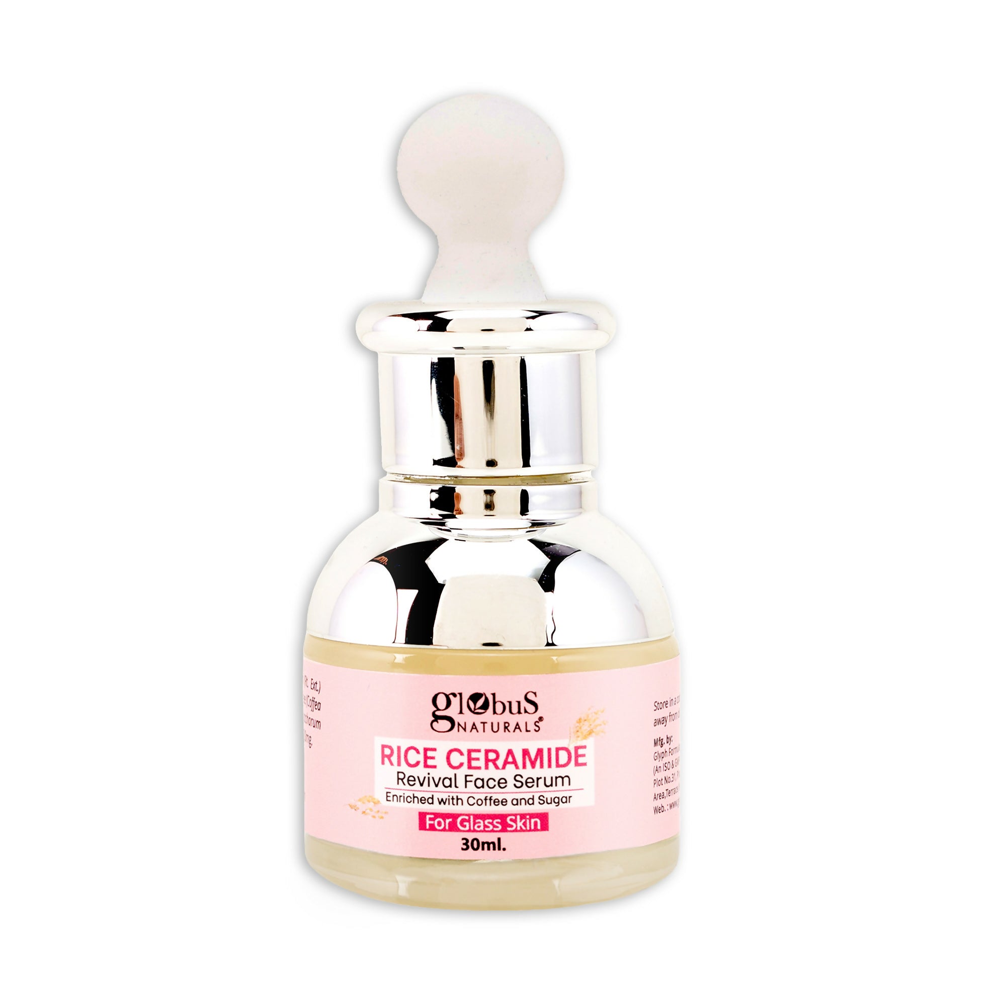 Globus Naturals Rice Ceramide Revival Face Serum, For Korean Glass Skin