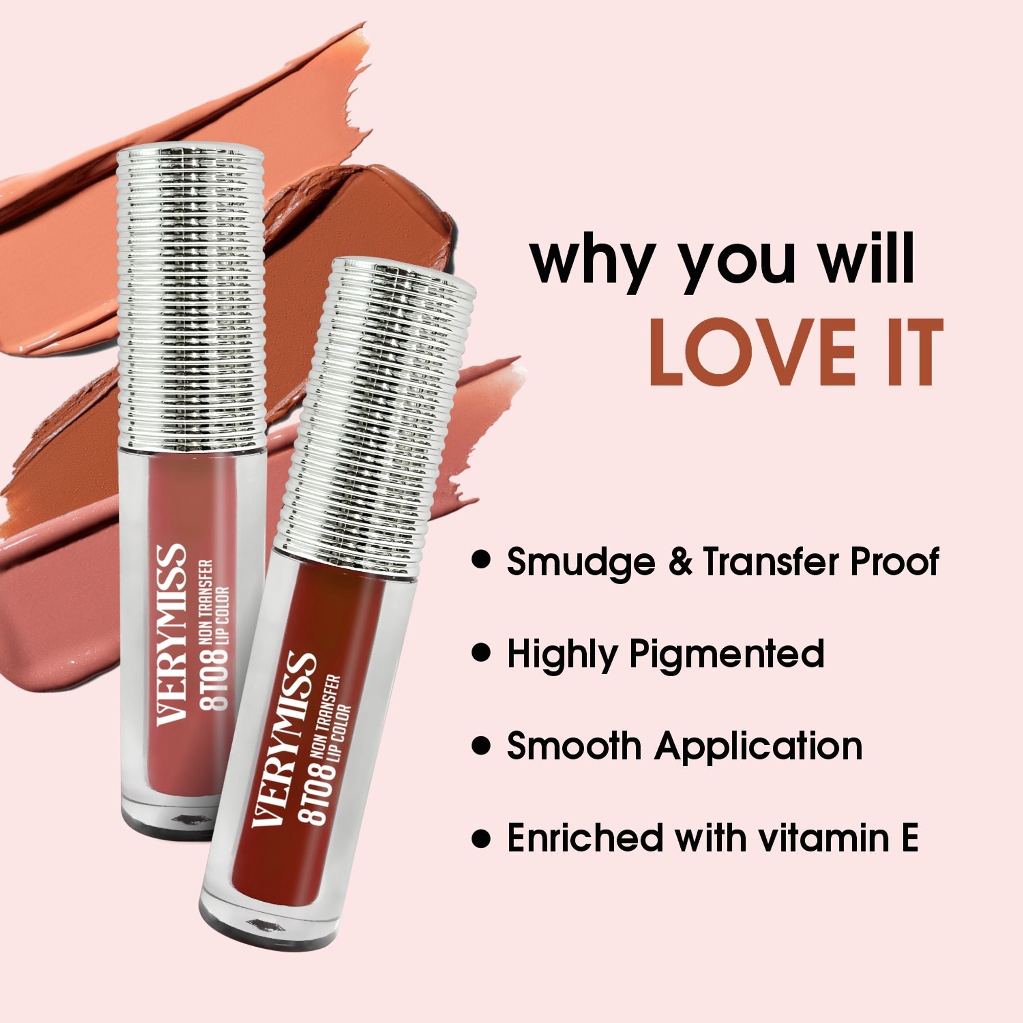 VERYMISS 8 To 8 Non Transfer Lip Color - 406 Fire Brick