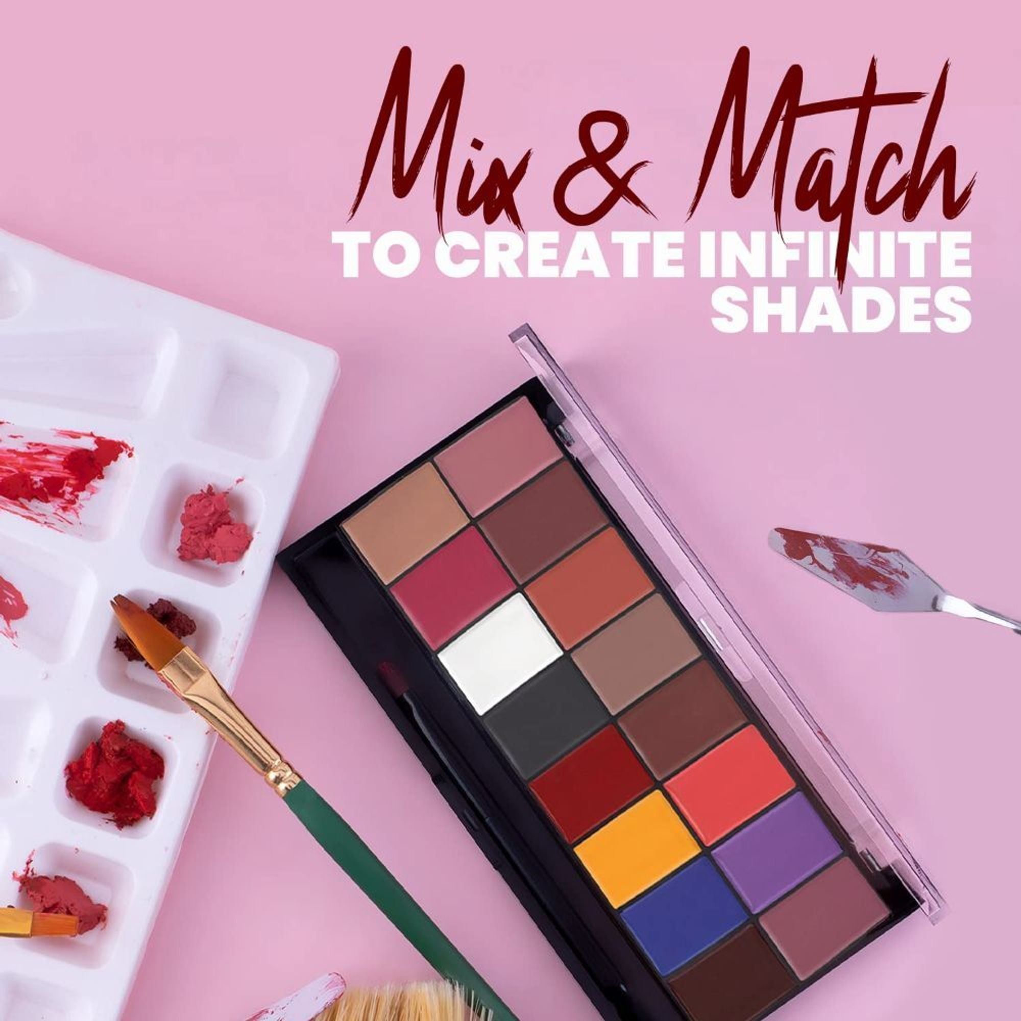 MARS Cosmetics Infinity Lip Palette with Spatula cum Applicator - 01 Multicolor