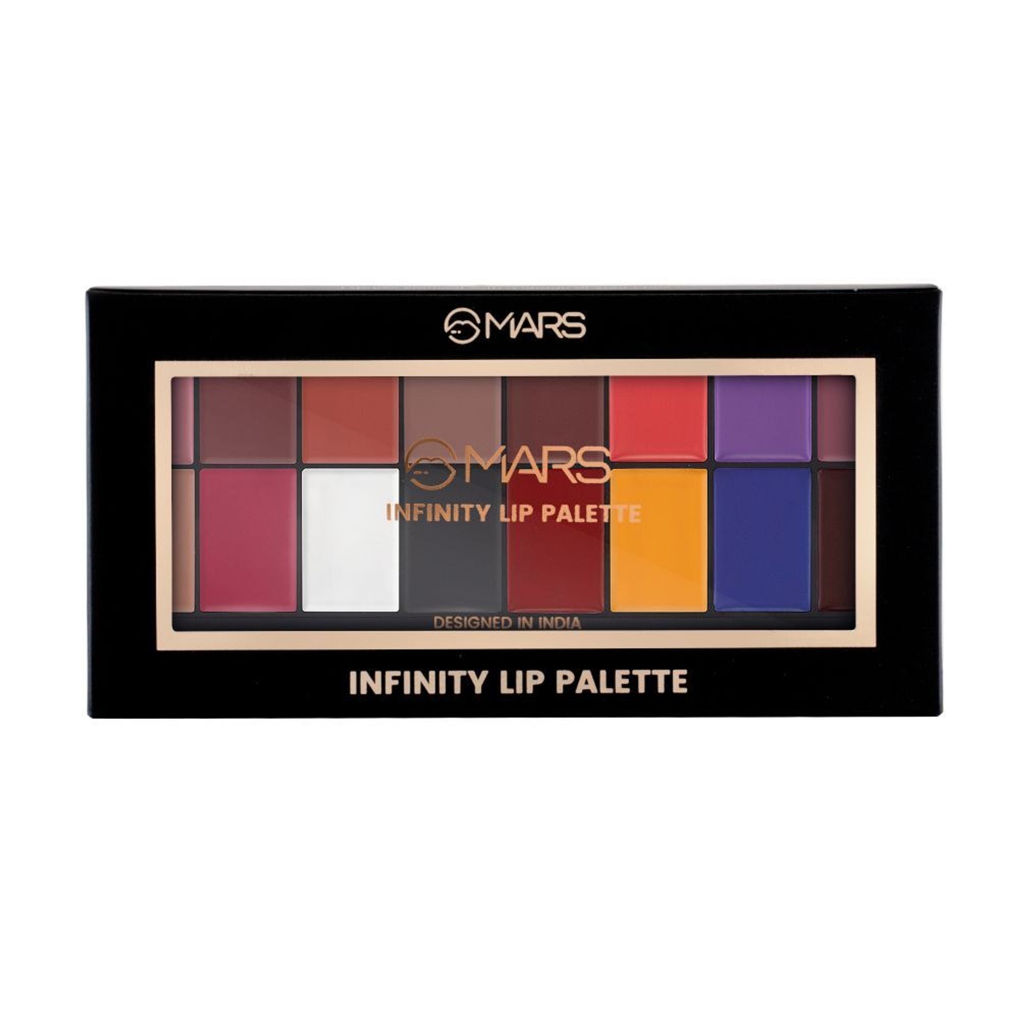 MARS Cosmetics Infinity Lip Palette with Spatula cum Applicator - 01 Multicolor