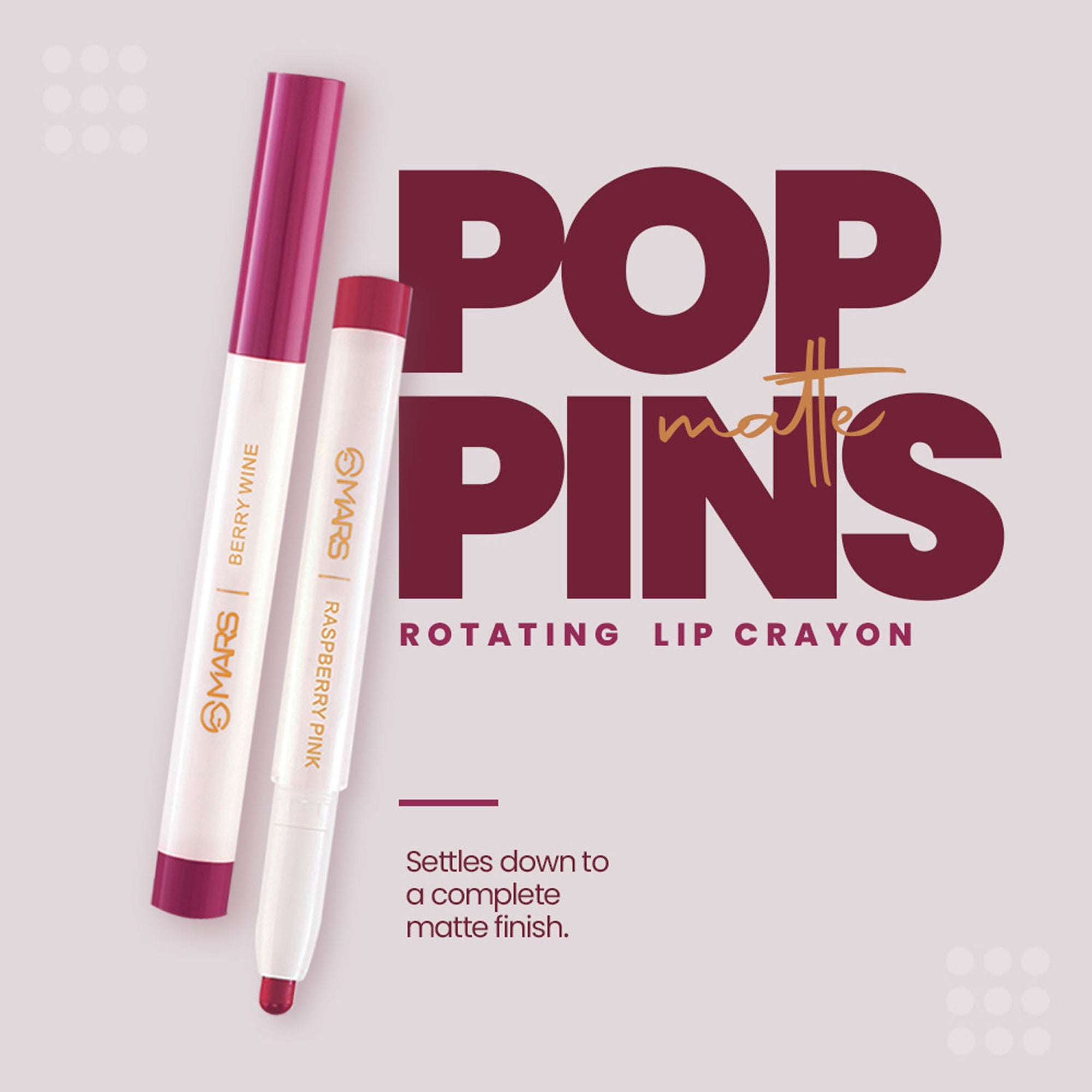 MARS Cosmetics Retractable Poppins Lipstick - Striking Magenta - 23