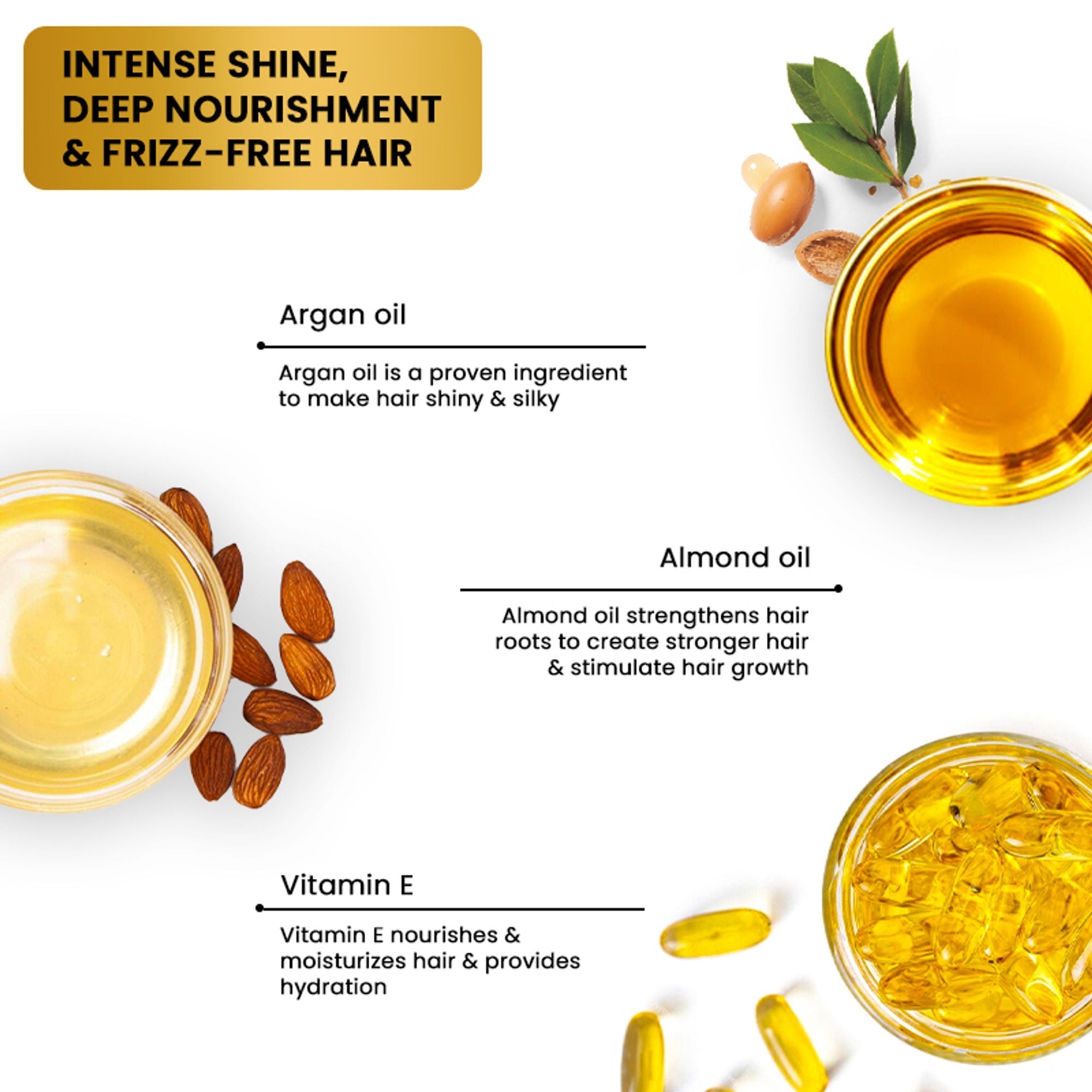The Skin Story Anti Frizz Hair Serum For Smooth Shiny Silky Hair with Vit E Argan Oil