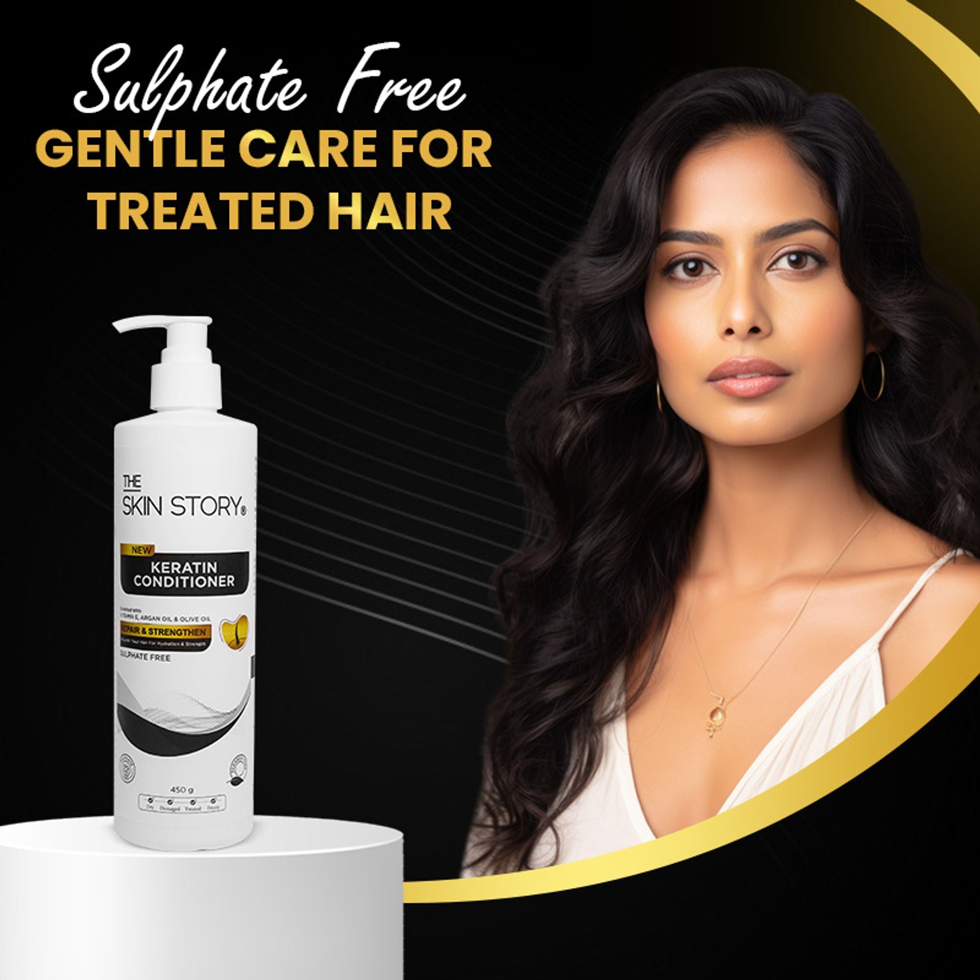 The Skin Story Sulphate Free Keratin Conditioner For Coloured Dry Frizzy Damaged Hair With Vitamin E