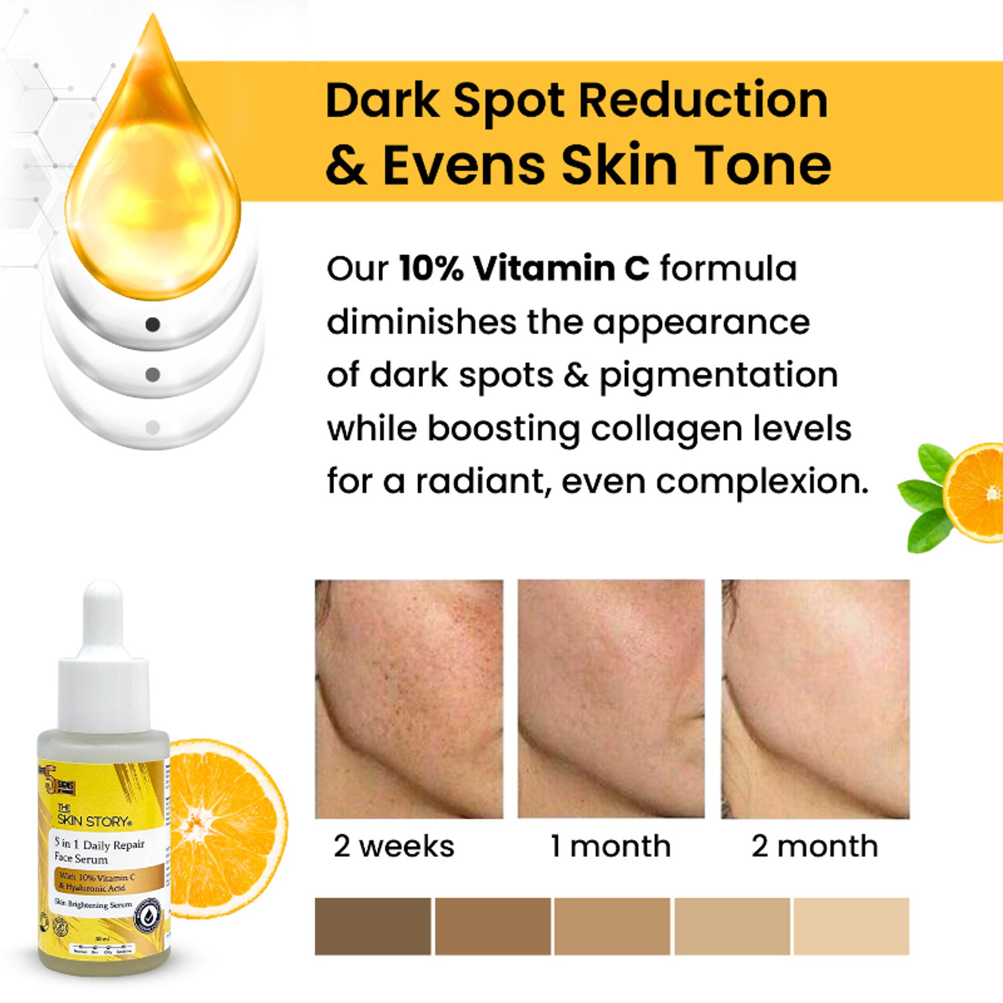 The Skin Story 10% Vitamin C Skin Brightening Face Serum With Hyaluronic Acid