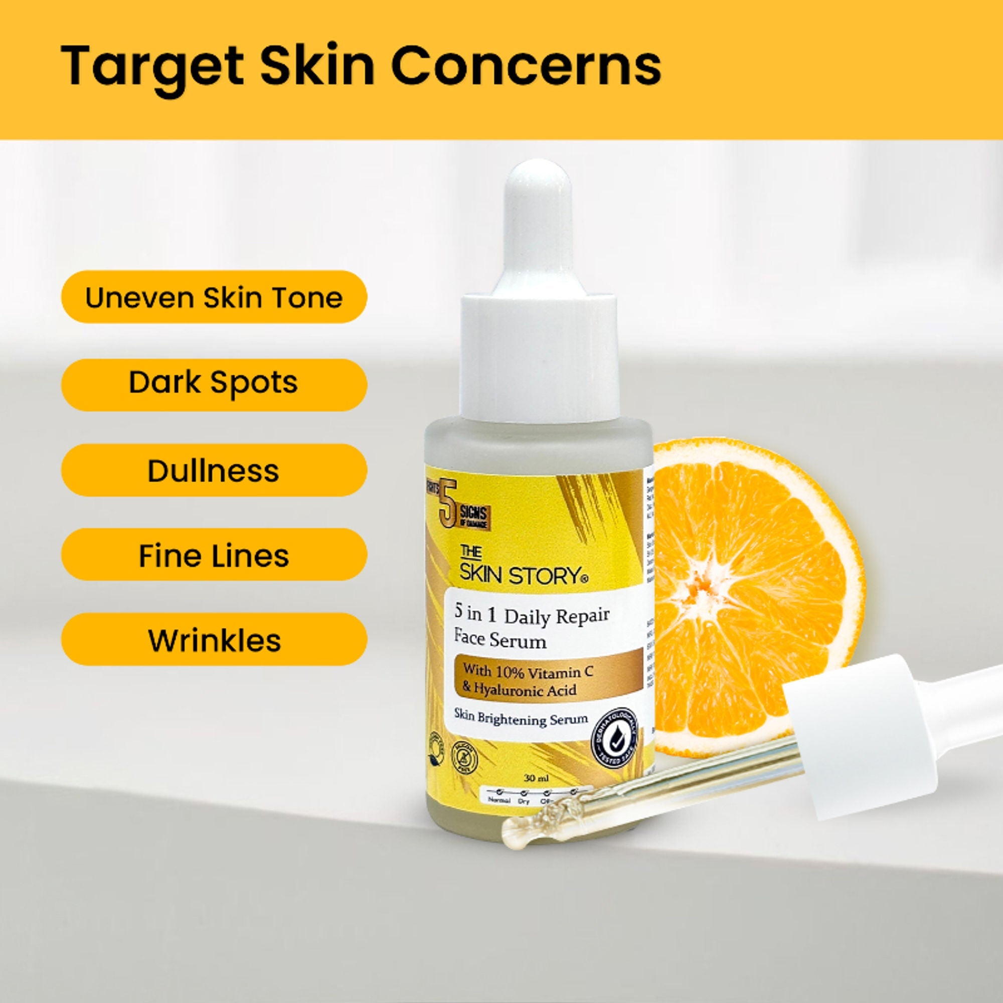 The Skin Story 10% Vitamin C Skin Brightening Face Serum With Hyaluronic Acid