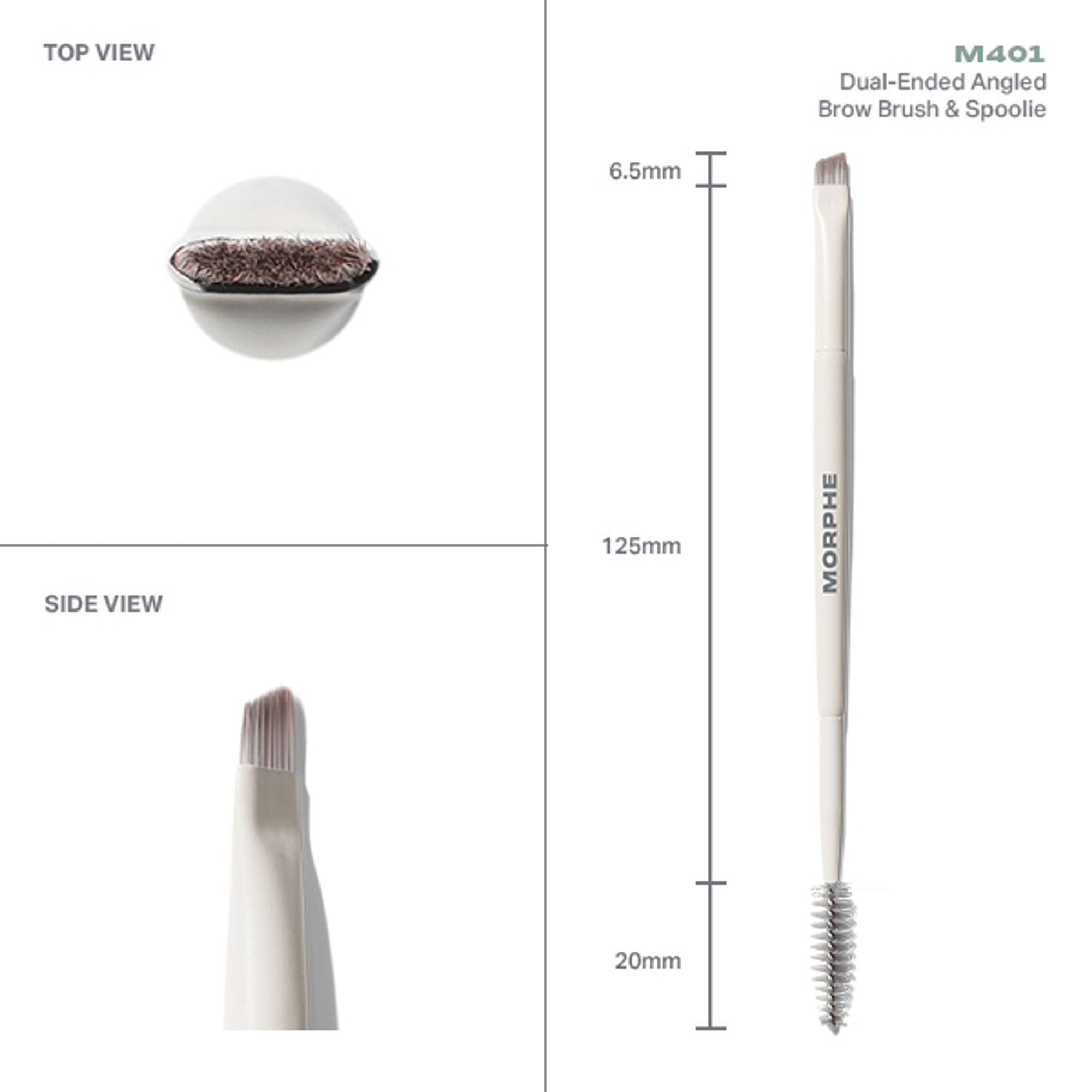 MORPHE M401 Dual Ended Angled Brow Brush & Spoolie