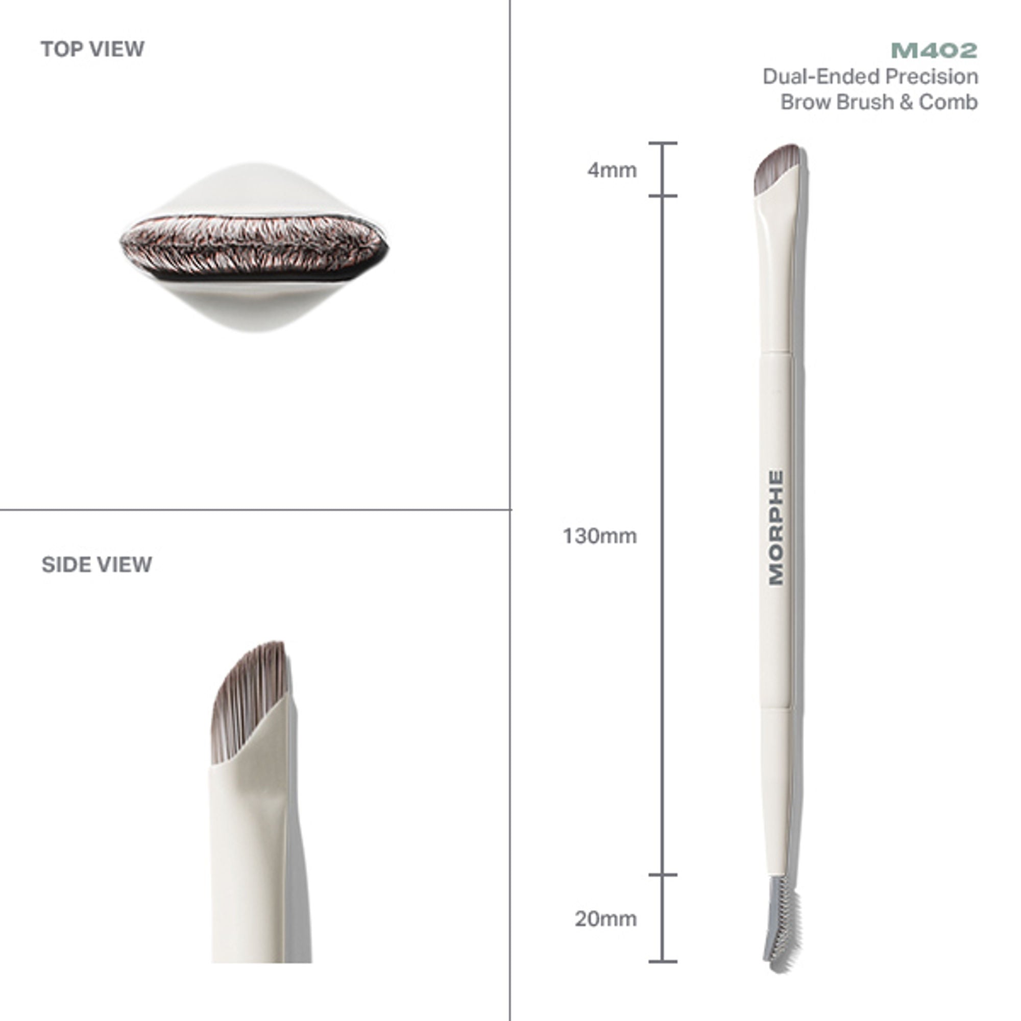 MORPHE M402 Dual Ended Precision Brow Brush & Comb