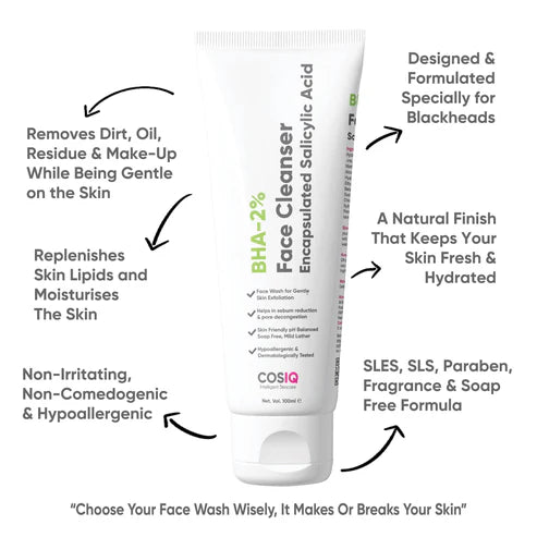 COSIQ BHA-2% Salicylic Acid Face Cleanser