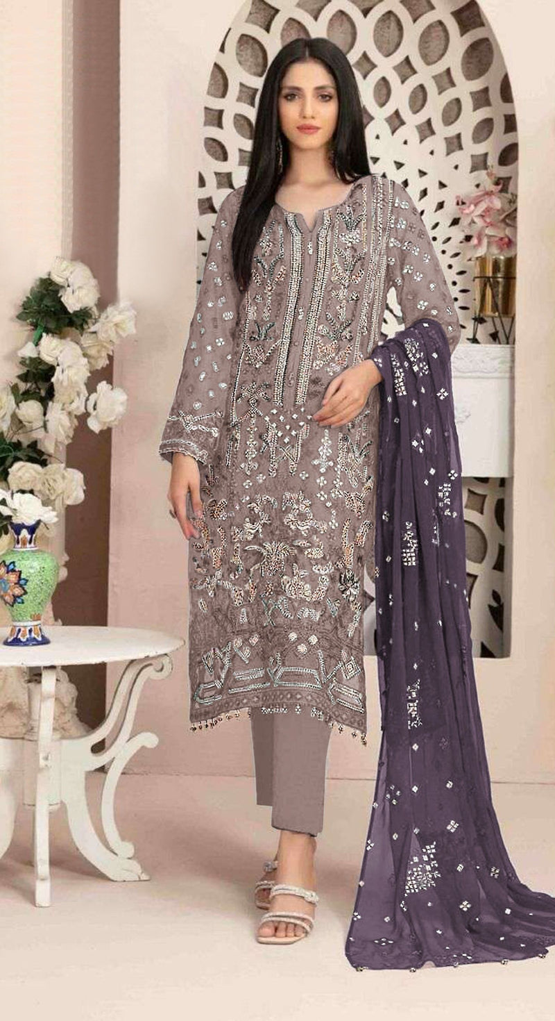 Aastha Beige Dupatta with Georgette Santoon kurti fabric