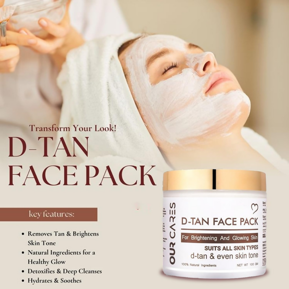 Our Cares D-TAN Face Pack for Instant Tan Removal & Sun Damage Protection