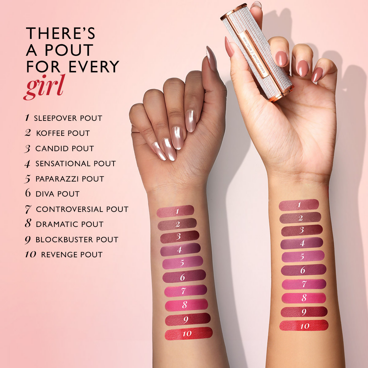 MyGlamm Pout By Karan Johar Intense Matte Plumping Lipstick - Candid Pout