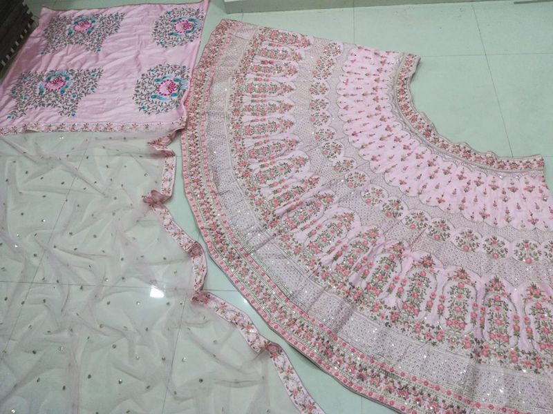 Aastha fashion off pink Lehenga Choli with faux silk blouse fabric
