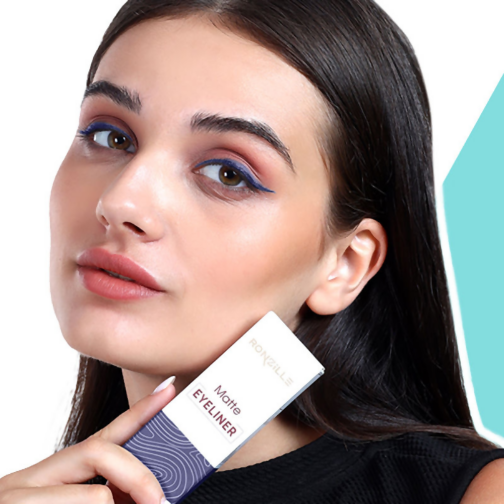 Ronzille Smudgeproof And Waterproof Liquid Matte Eyeliner - Blue