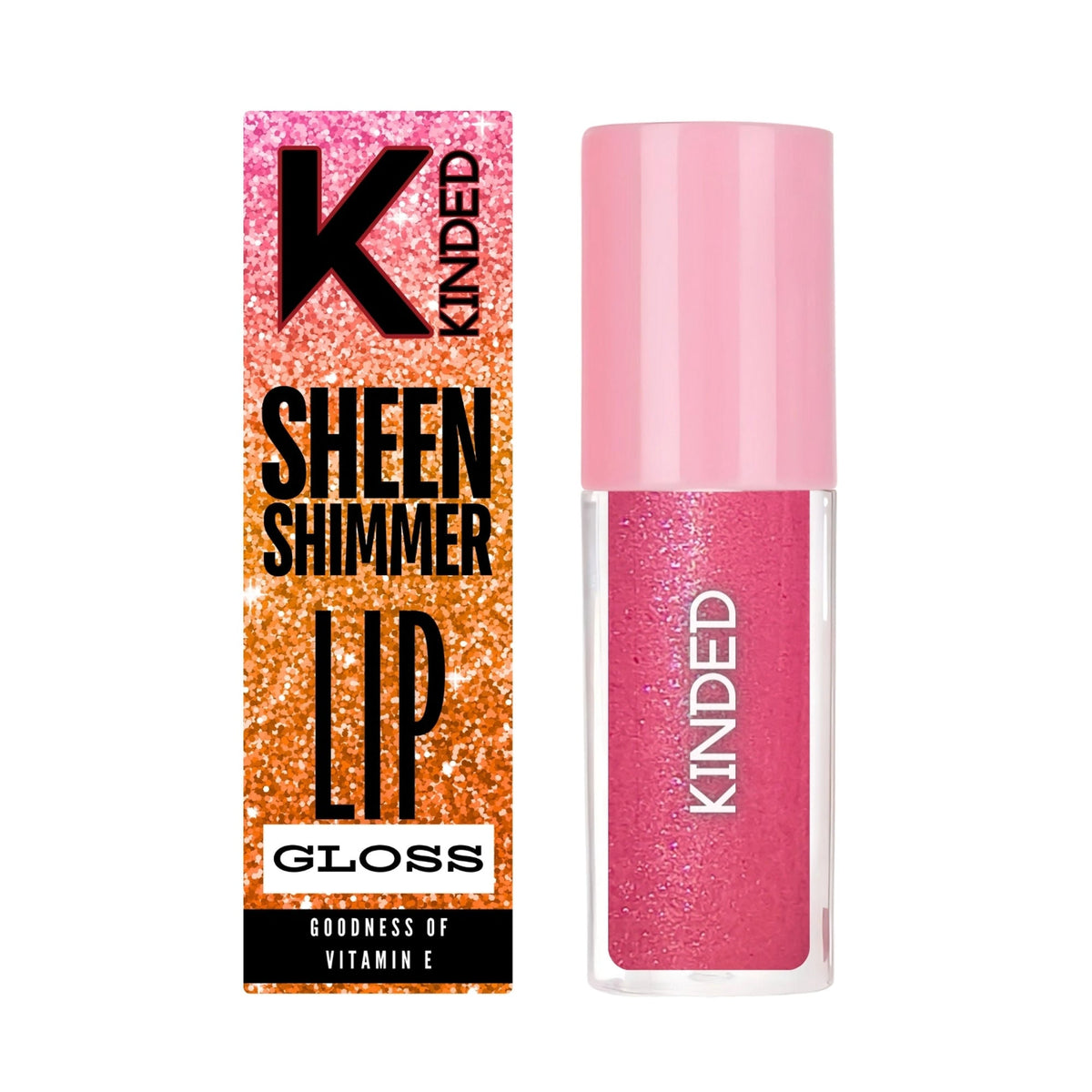 KINDED Sheen Shimmer Lip Gloss - 02 Cosmos Pink