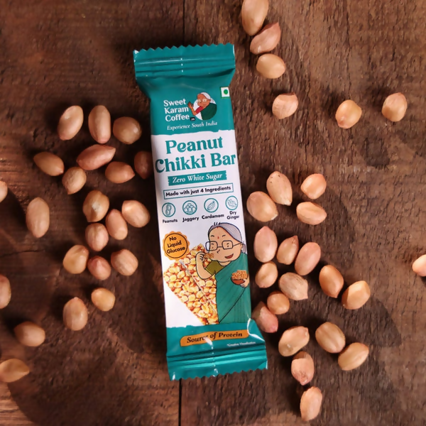 Sweet Karam Coffee Peanut Chikki Bar (Zero White Sugar)