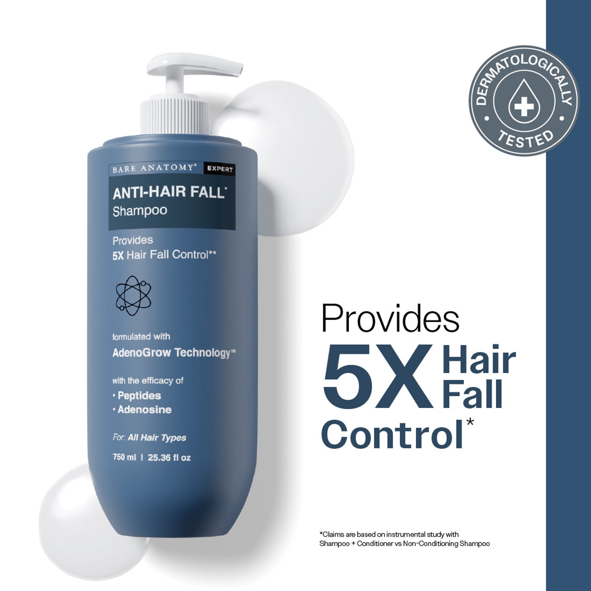 Bare Anatomy Anti-Hair Fall Shampoo 5X Hair Fall Control With Peptides
