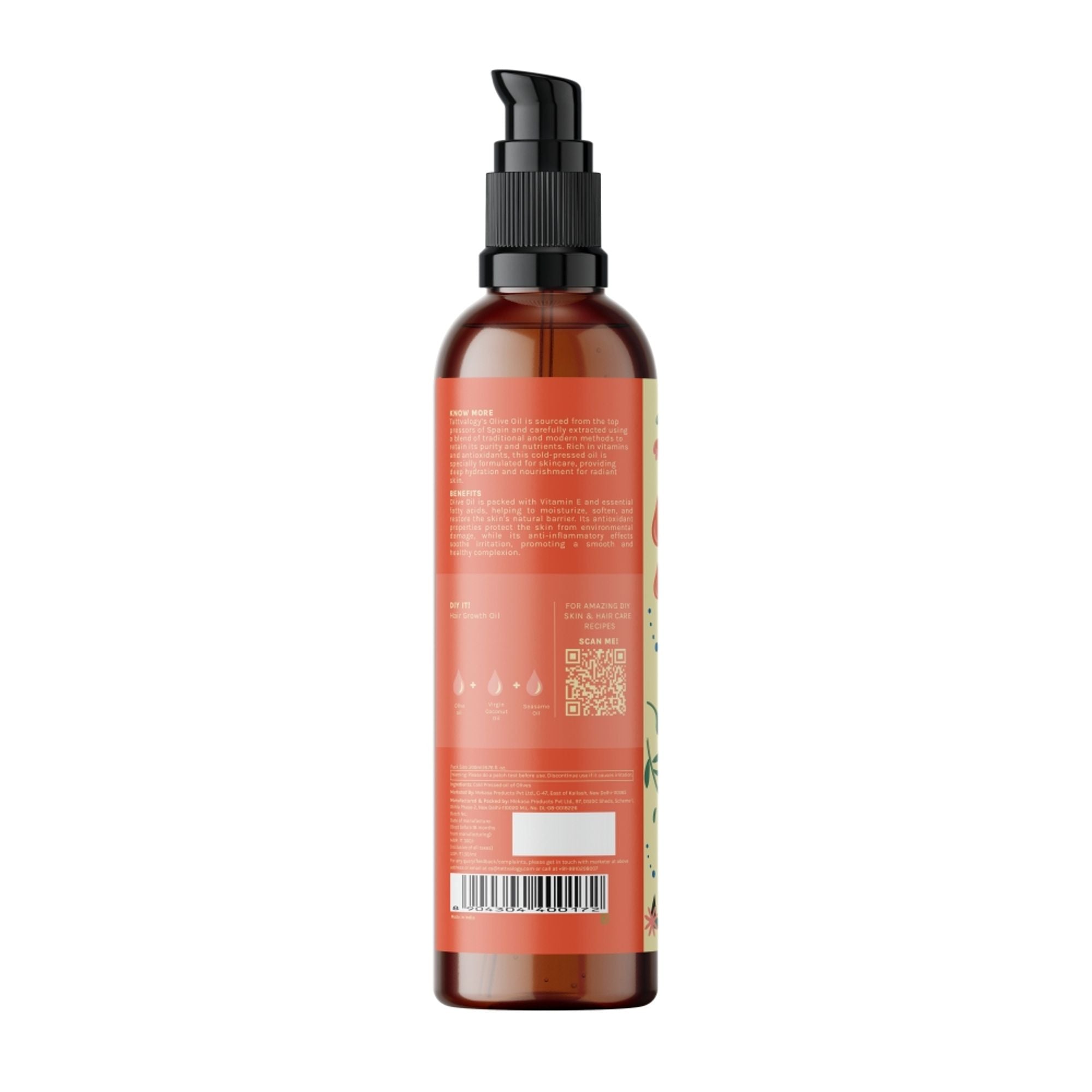Tattvalogy Hexane -Free Olive Oil -Deeply Nourishing for Healthy Hair & Glowing Skin, all Naturally