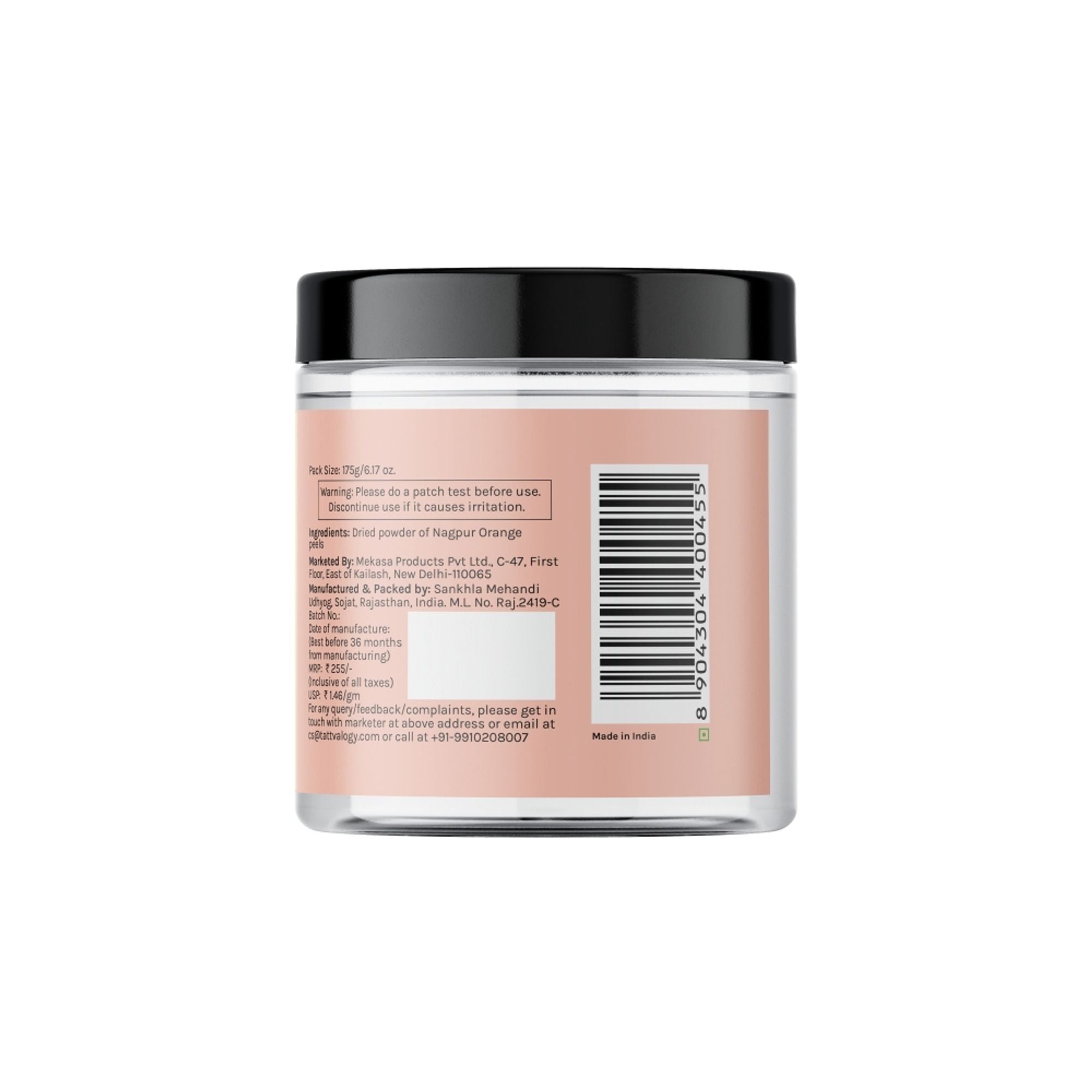 Tattvalogy Orange Peel Powder -Nagpur Oranges, Vitamin-C Rich, Brightens Skin & Reduces Pigmentation
