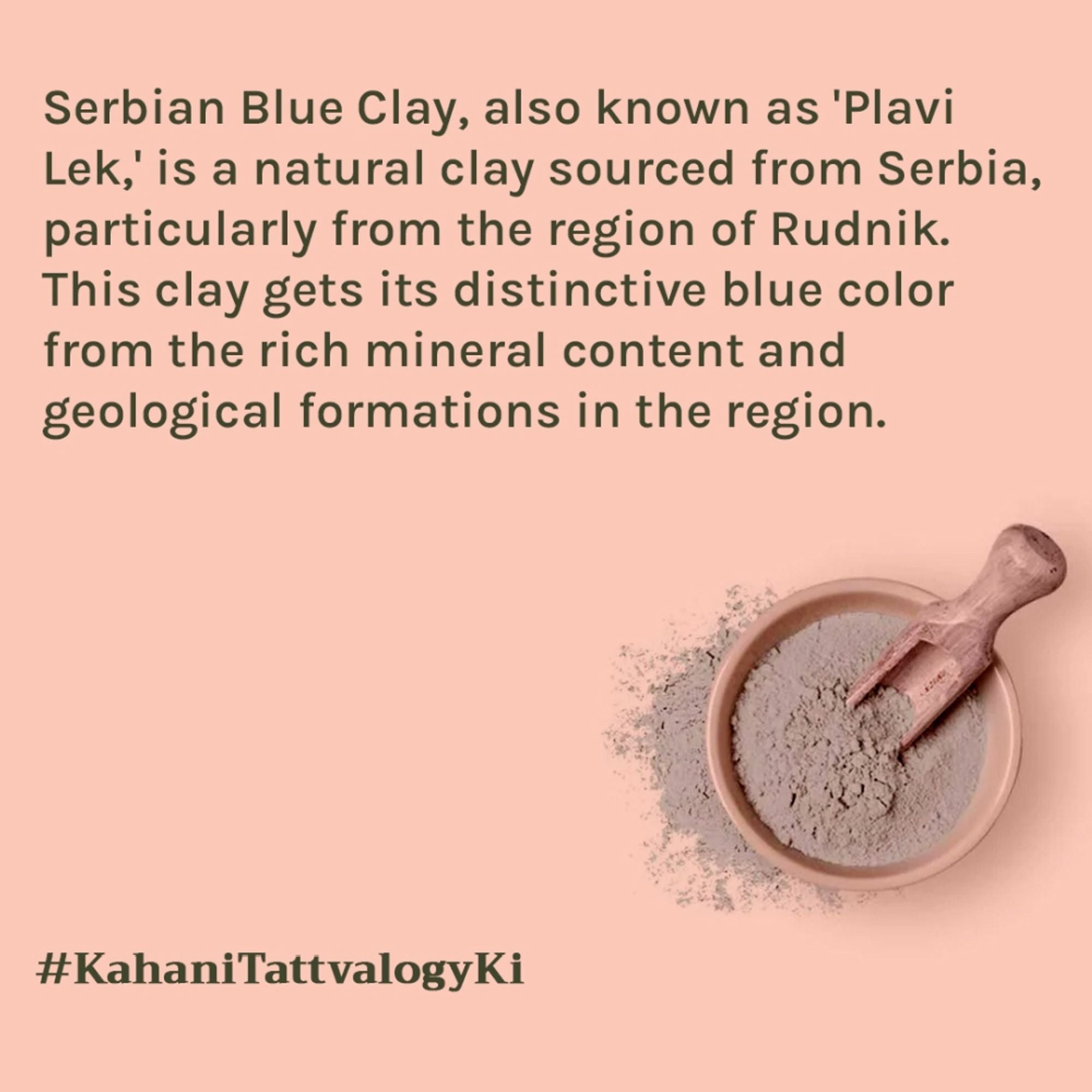 Tattvalogy Serbian Blue Clay - Detoxifies, Purifies Pores & Restores Glow for Balanced, Healthy Skin