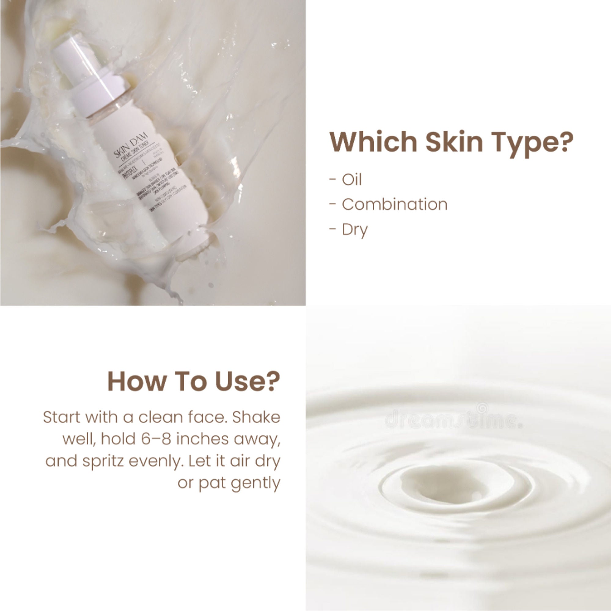 Personal Touch Skincare Skincare Skindam 2 In 1 Crème Milky Skin Toner Primer
