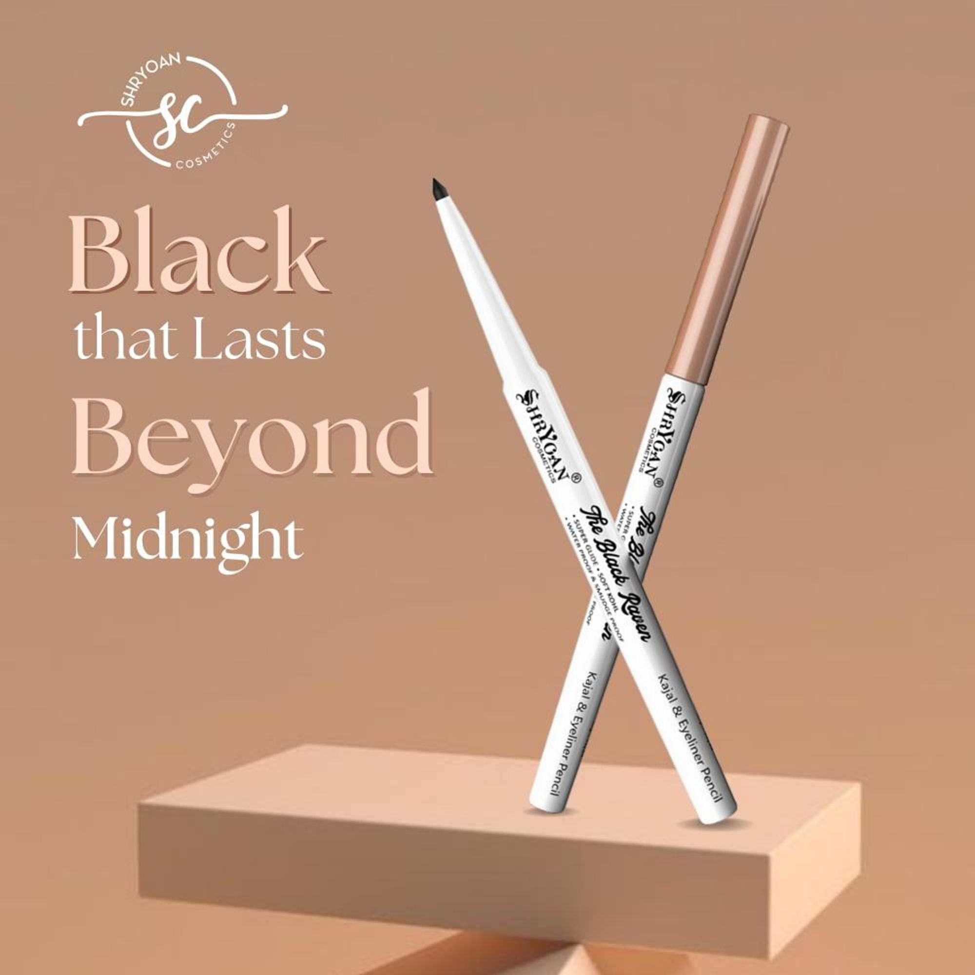 Shryoan Revolving Kajal Pencil - Black