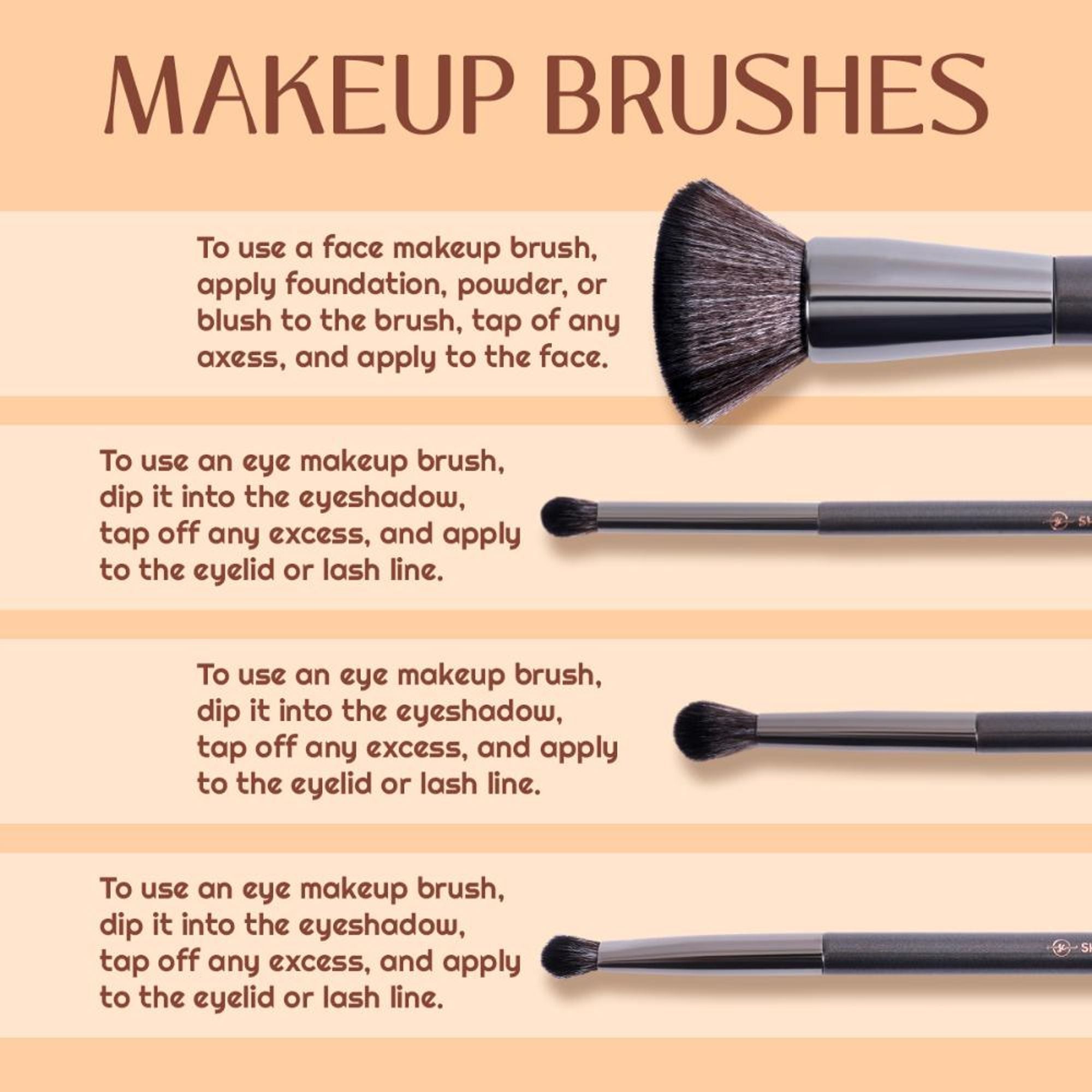 Shryoan Professional Full Face Makeup Brush Set - Pack Of 8