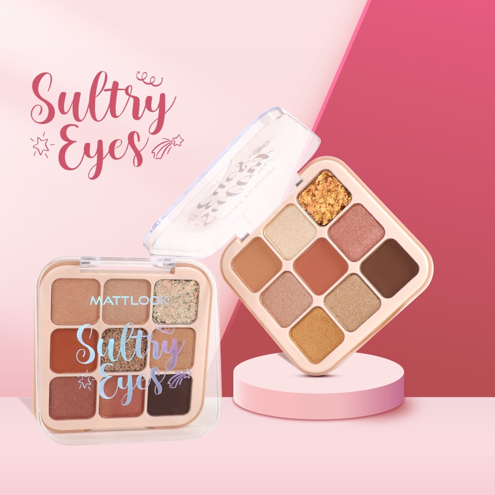 Matt Look Sultry Eyes Highly Pigmented Blendable Long Lasting Eyeshadow Palette - 02 Holiday Wine