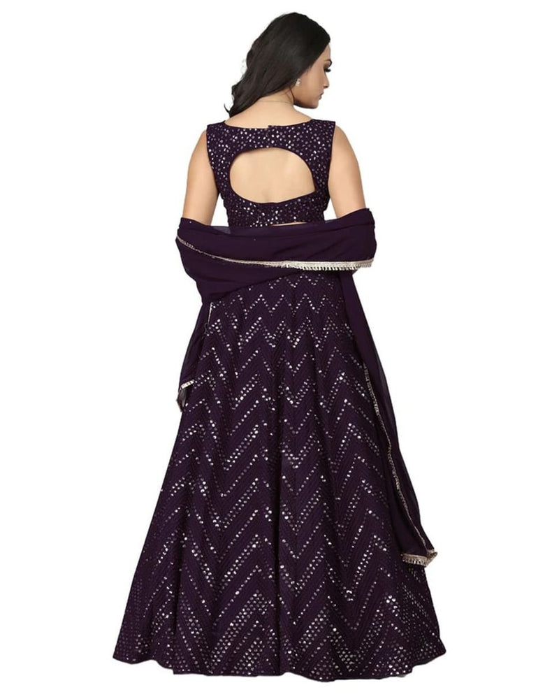 Aastha fashion Black Velvet lehanga blouse Zari, Dori and 3MM Sequence Embroidered - Prithvi Mart