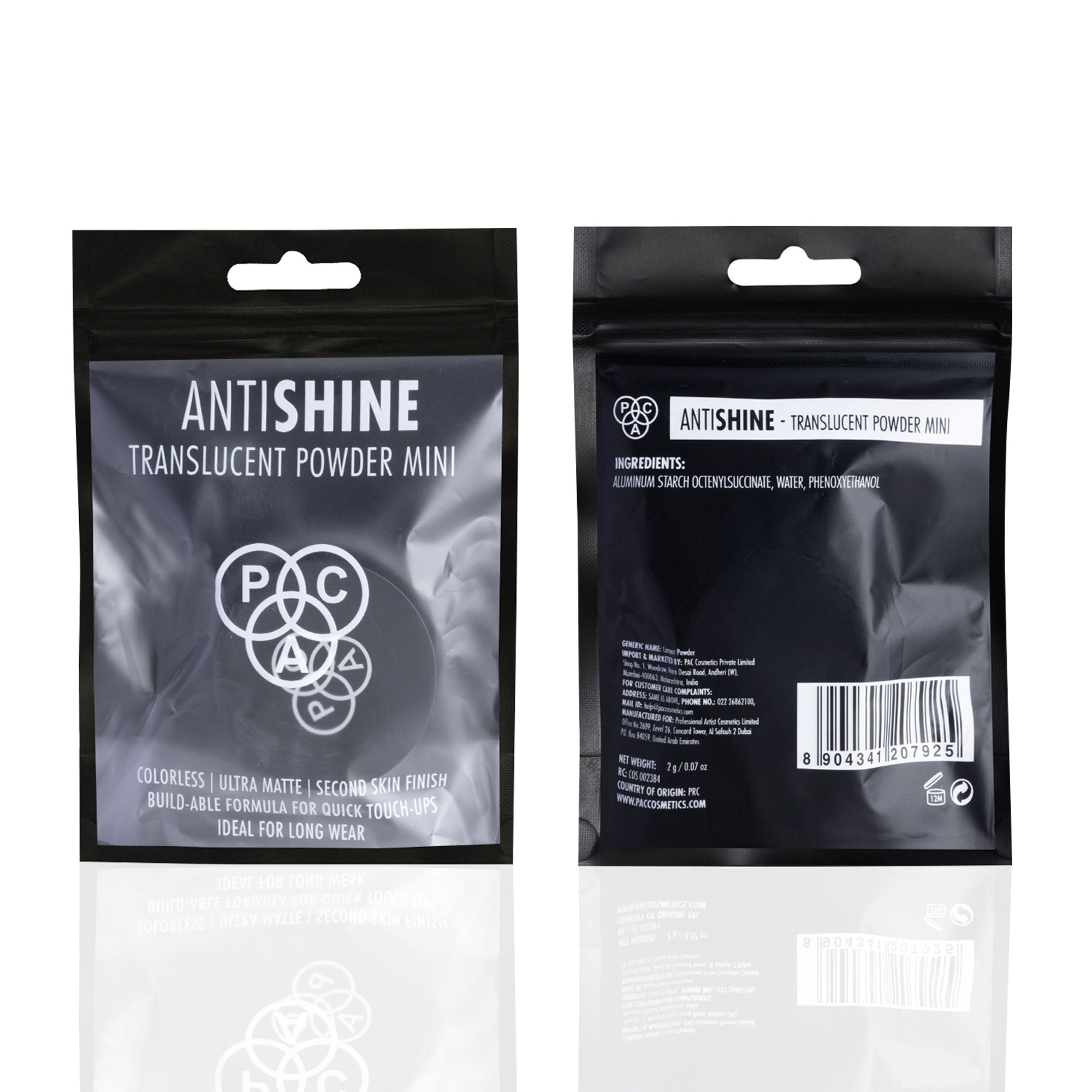 PAC Studio Translucent Powder Antishine Mini -Controls Shine Prevents Flashbacks Lightweight Setting Powder