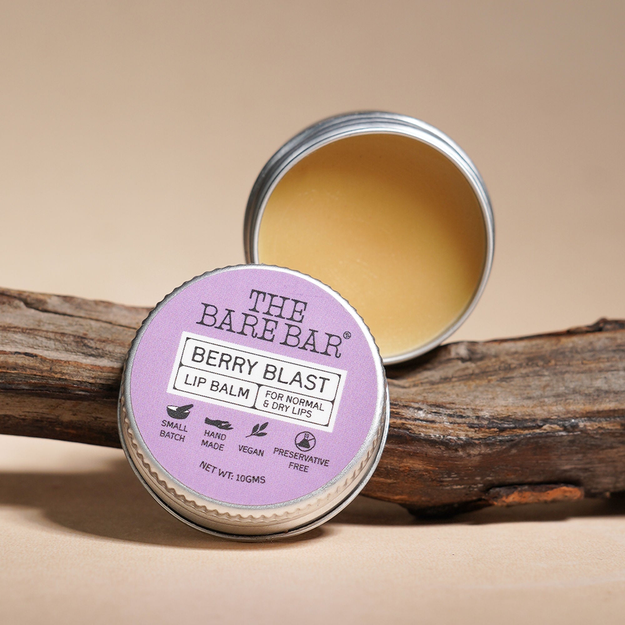The Bare Bar Berry Blast Lip Balm - Buttery Moisture For Pigmented, Dry Lips - Berry Blast