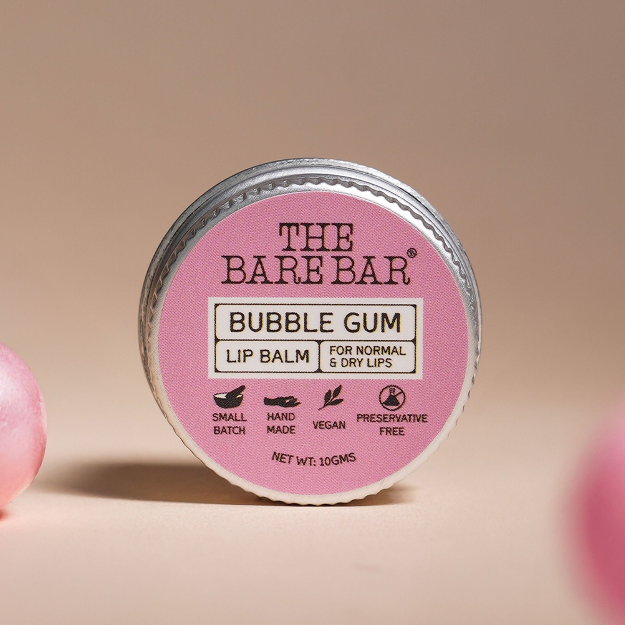 The Bare Bar Berry Blast Lip Balm - Buttery Moisture For Pigmented, Dry Lips - Bubble Gum