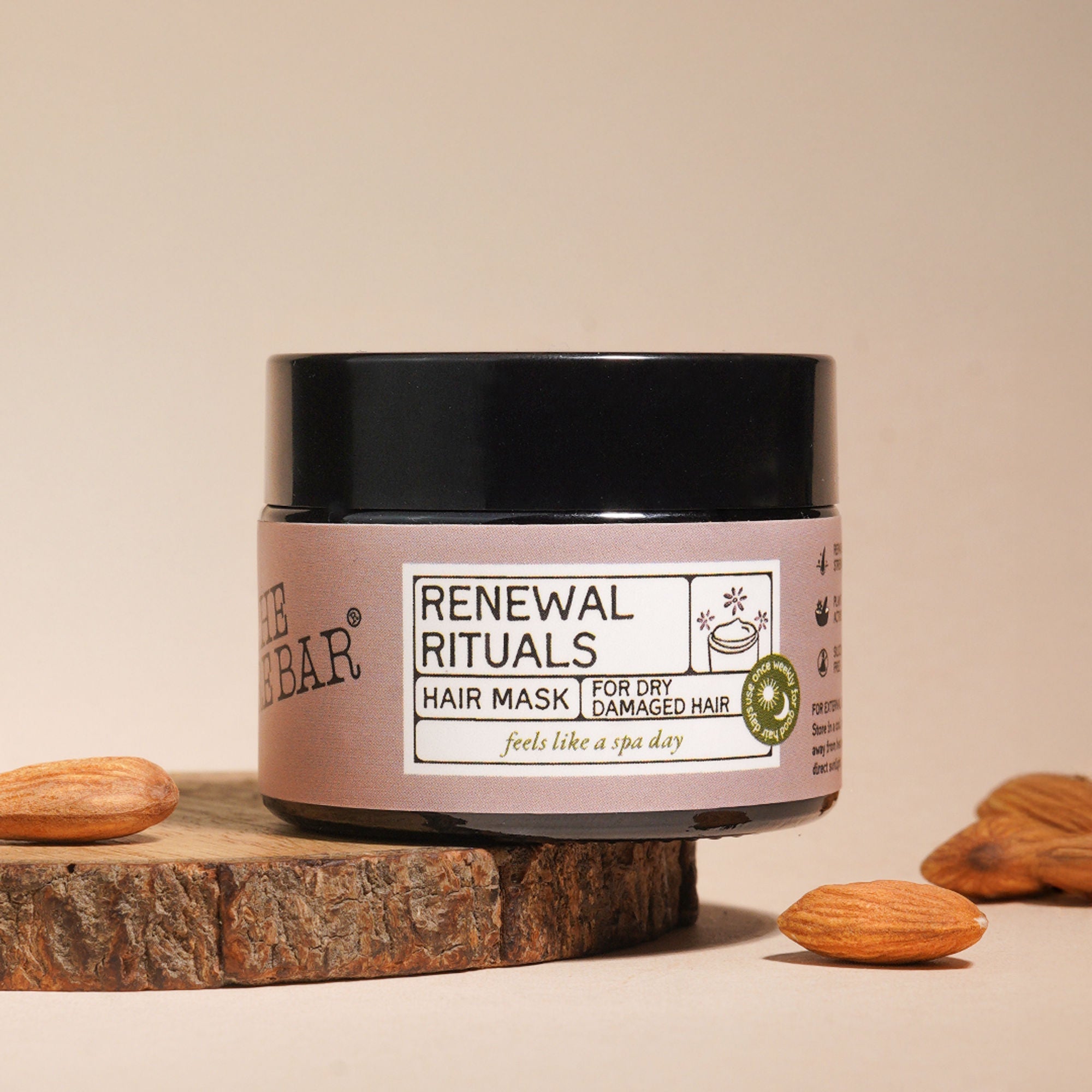 The Bare Bar Renewal Rituals Hair Mask - Deeply Hydrates & Repairs Dry, Damaged Hair Naturally