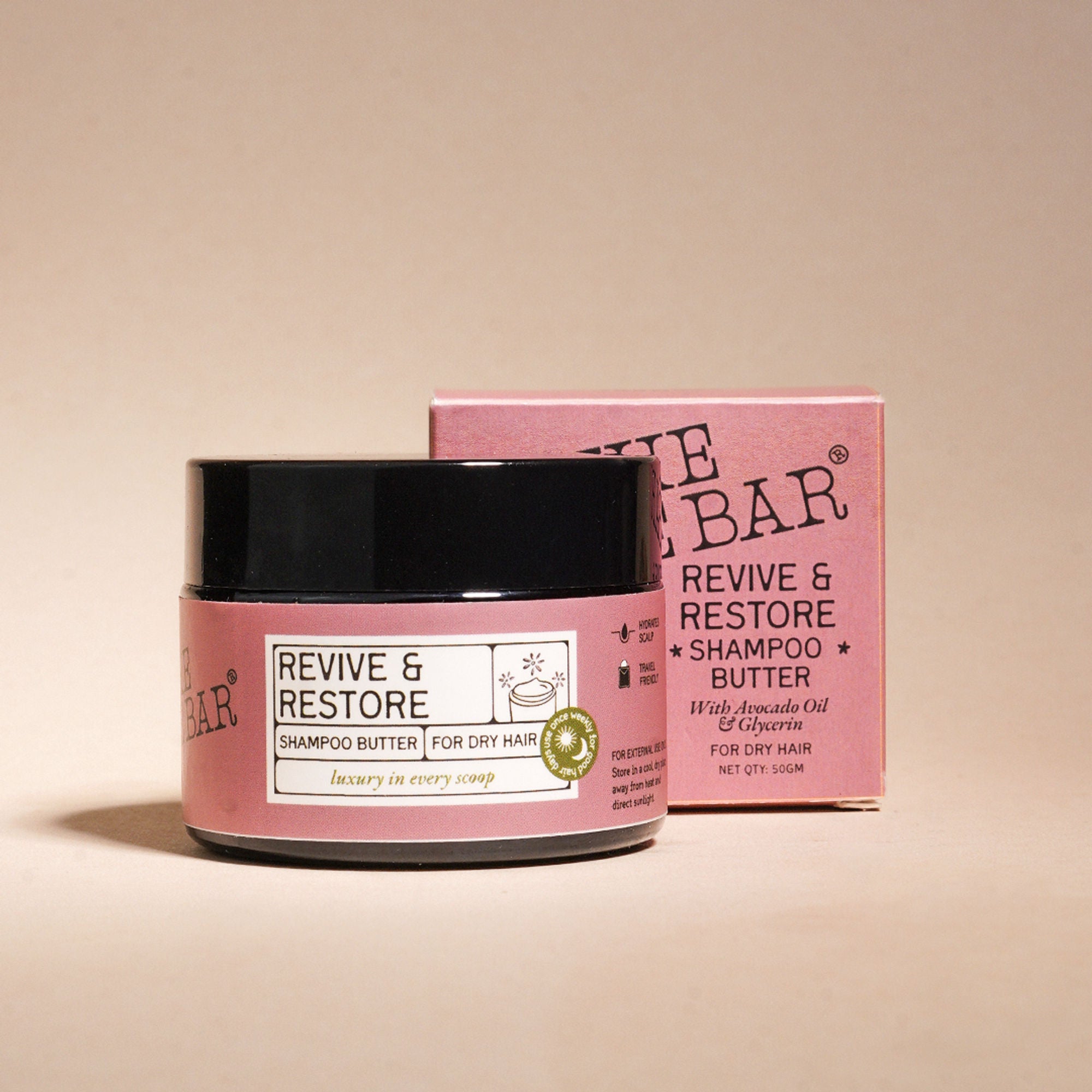 The Bare Bar Revive & Restore Shampoo Butter - Intense Hydration, Frizz Control & Hair Repair