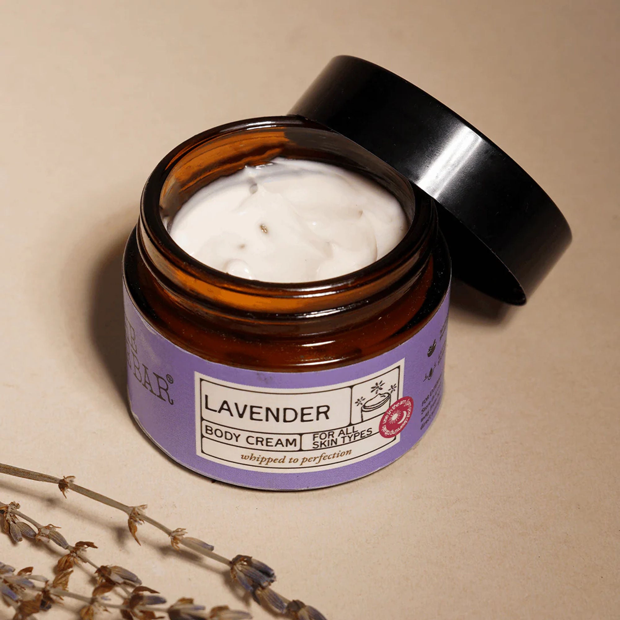 The Bare Bar Lavender Body Cream Floral Sweet Scent With Sandalwood & Lavender