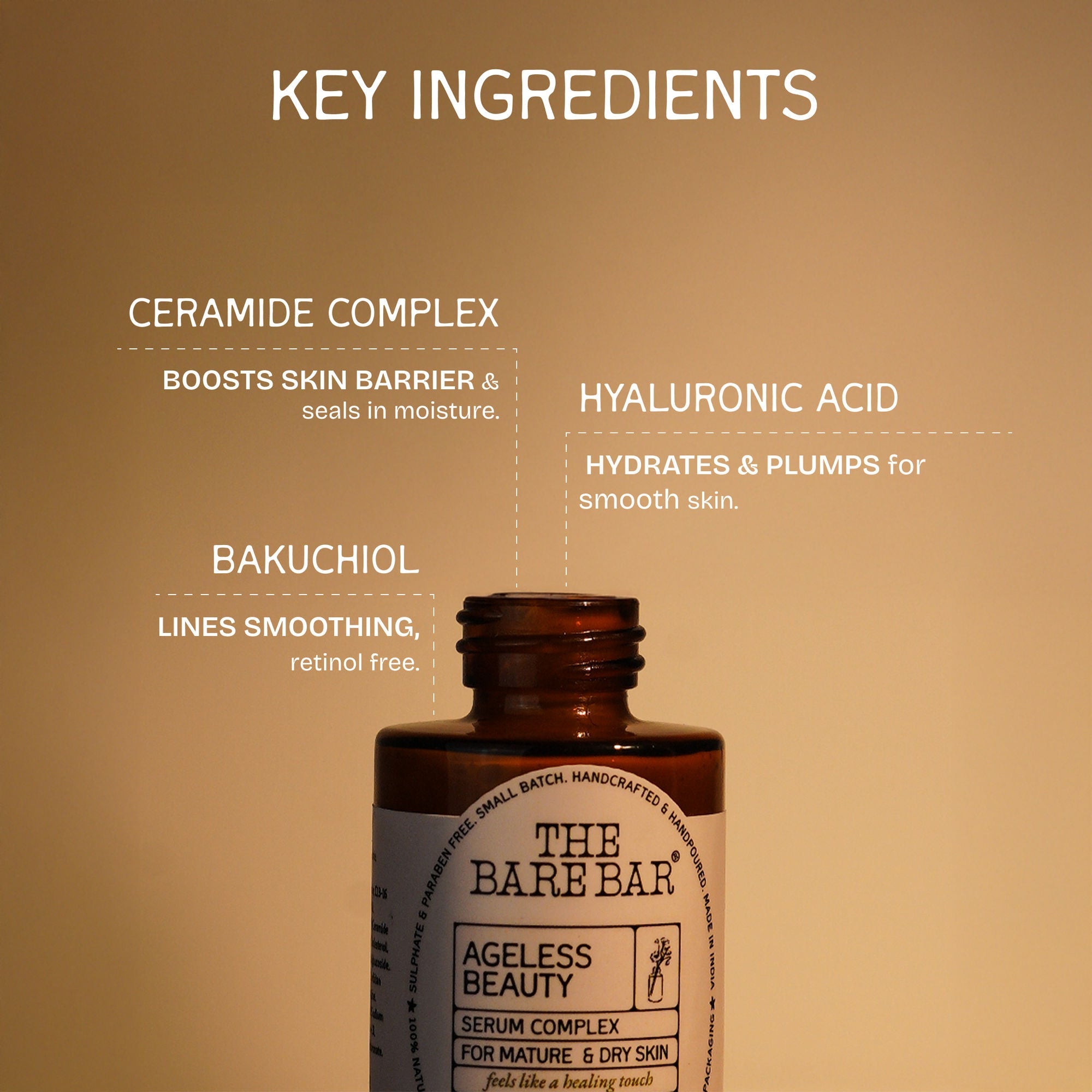 The Bare Bar Ageless Beauty Serum With Bakuchiol & Ceramides