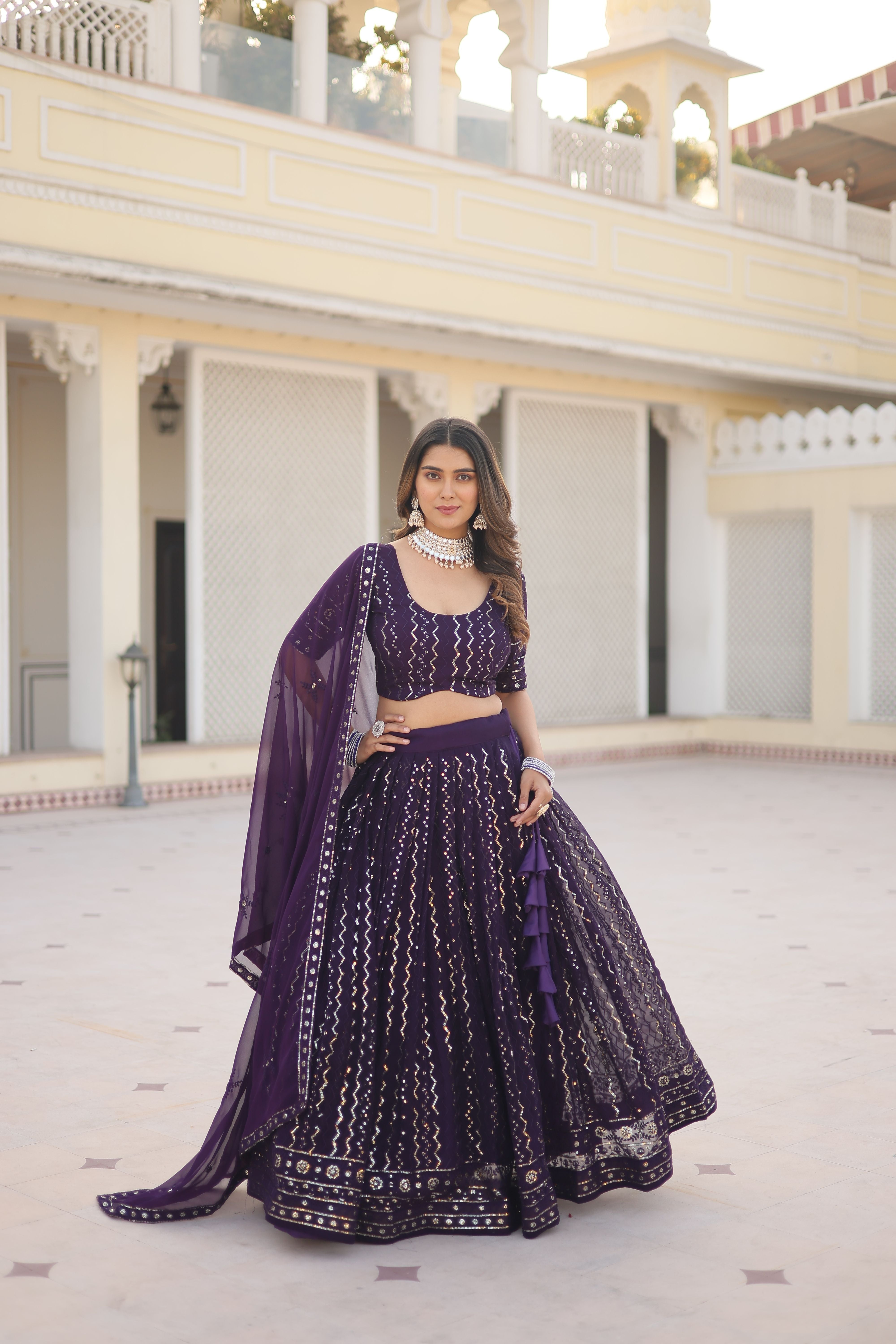 Aastha fashion wine Lehenga Faux blooming embroidery