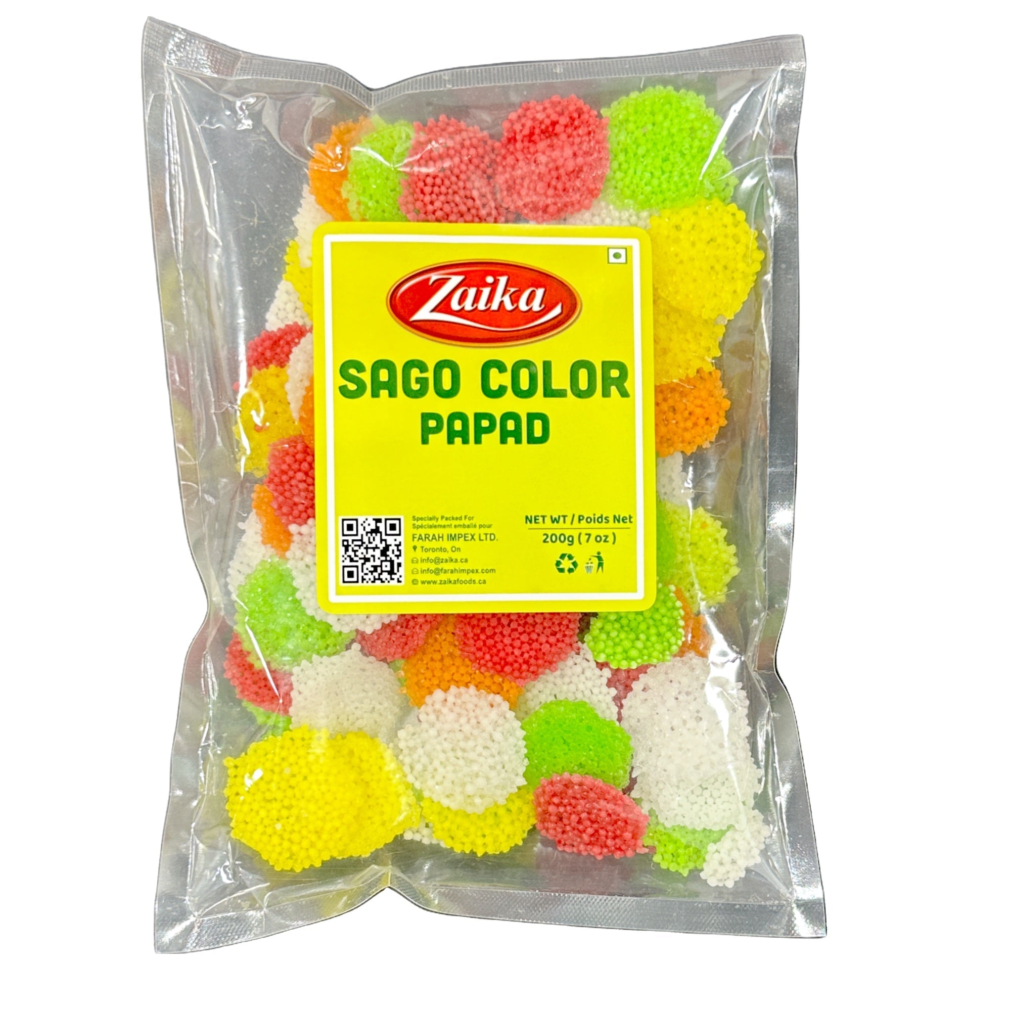 Zaika Sago Color Papad 200g