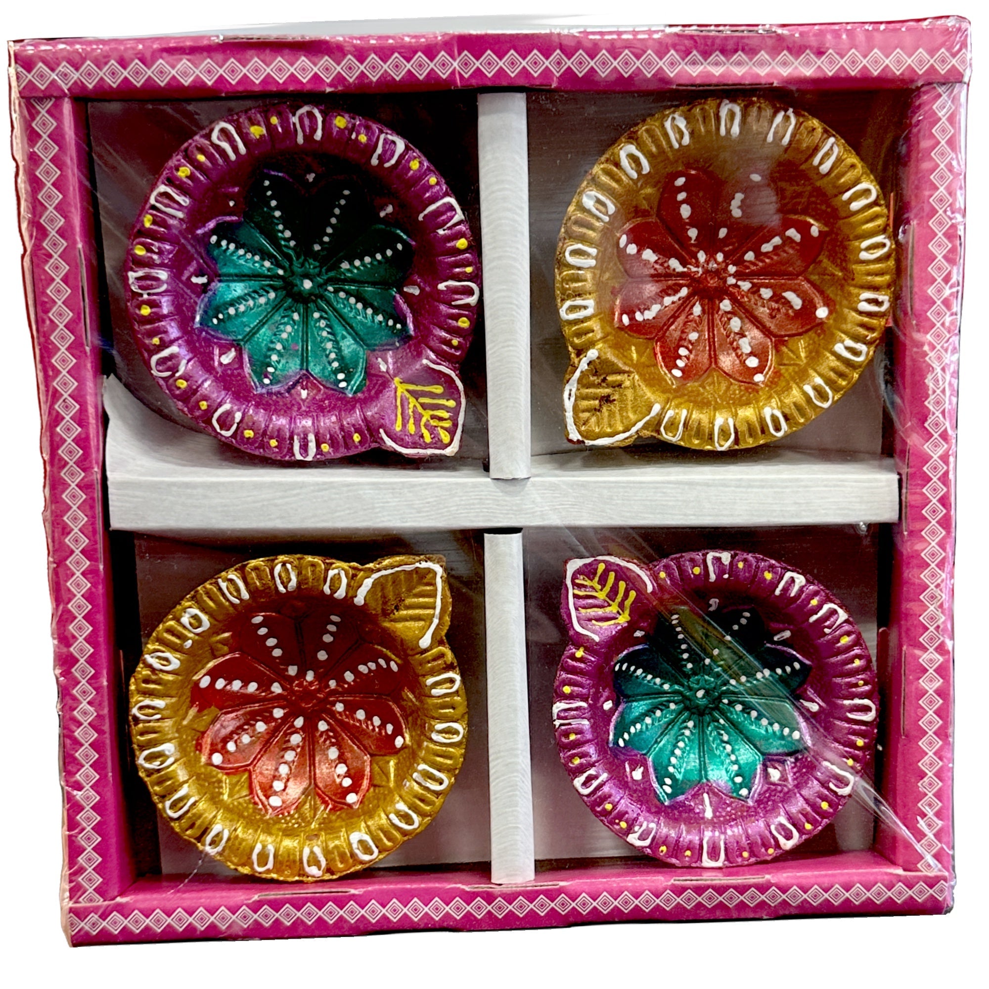 Divine Colourful Diya (Set of 4)