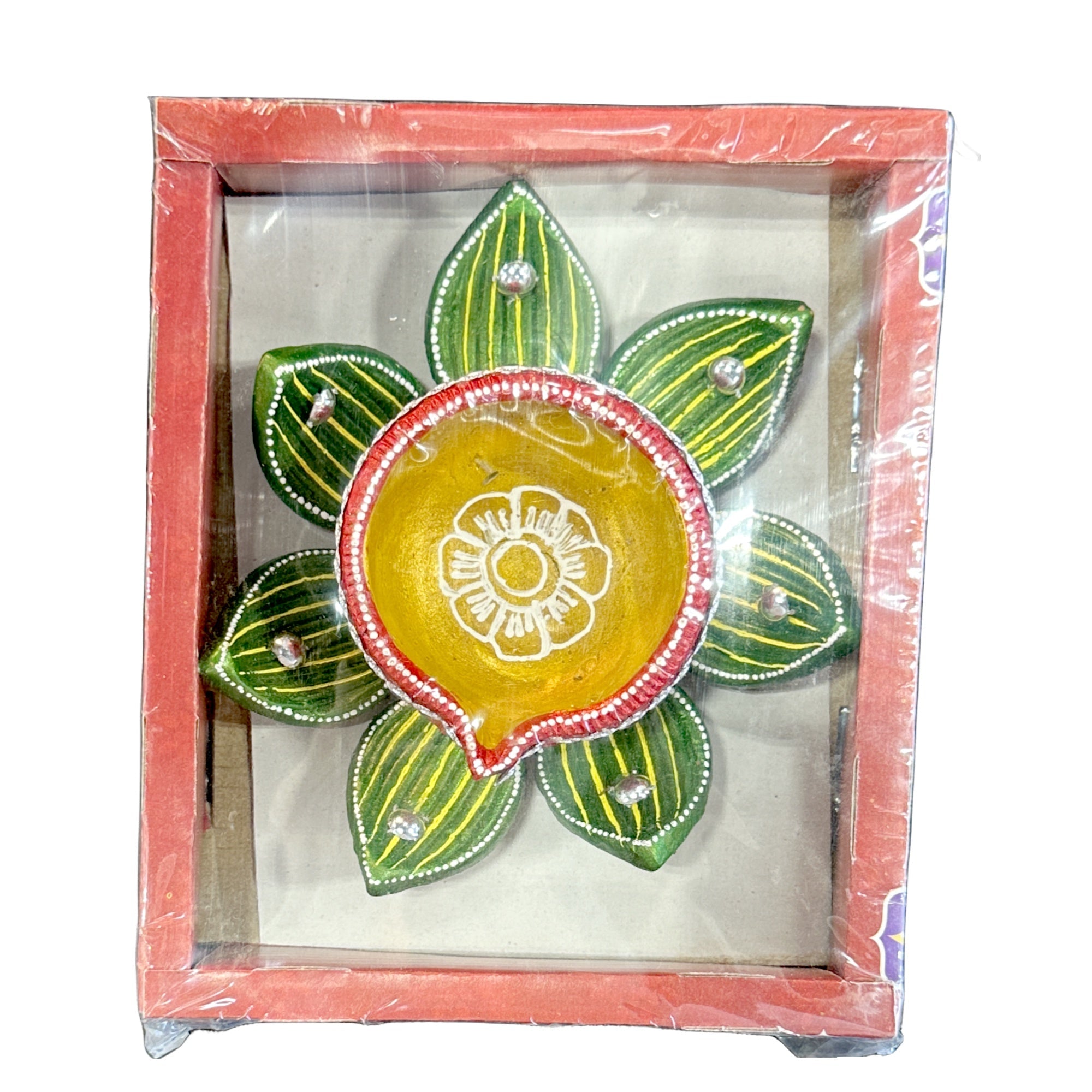 Divine Fancy Diya With Plate (Lotus Shape)