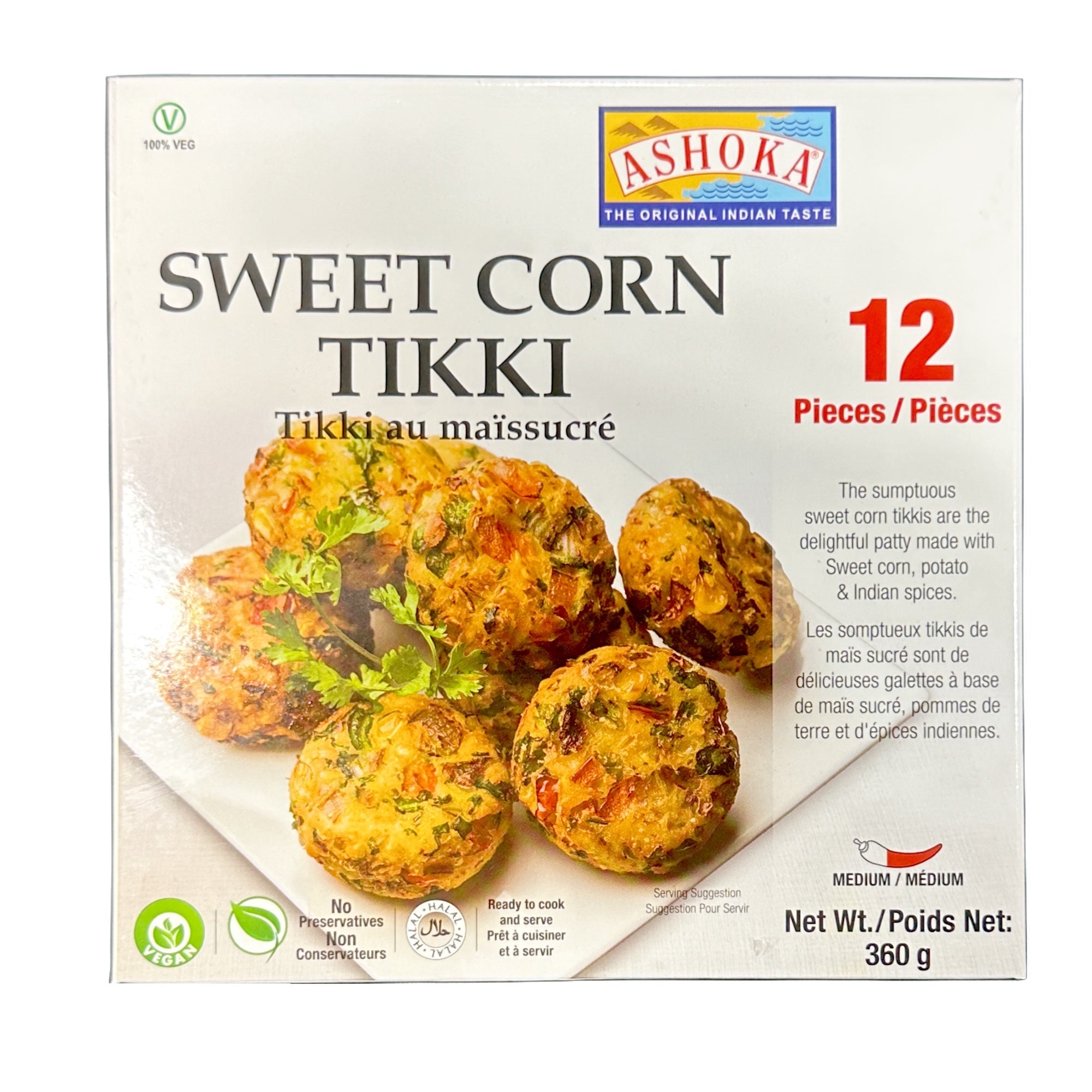 Ashoka Sweet Corn Tikki (12 Pcs) 360g