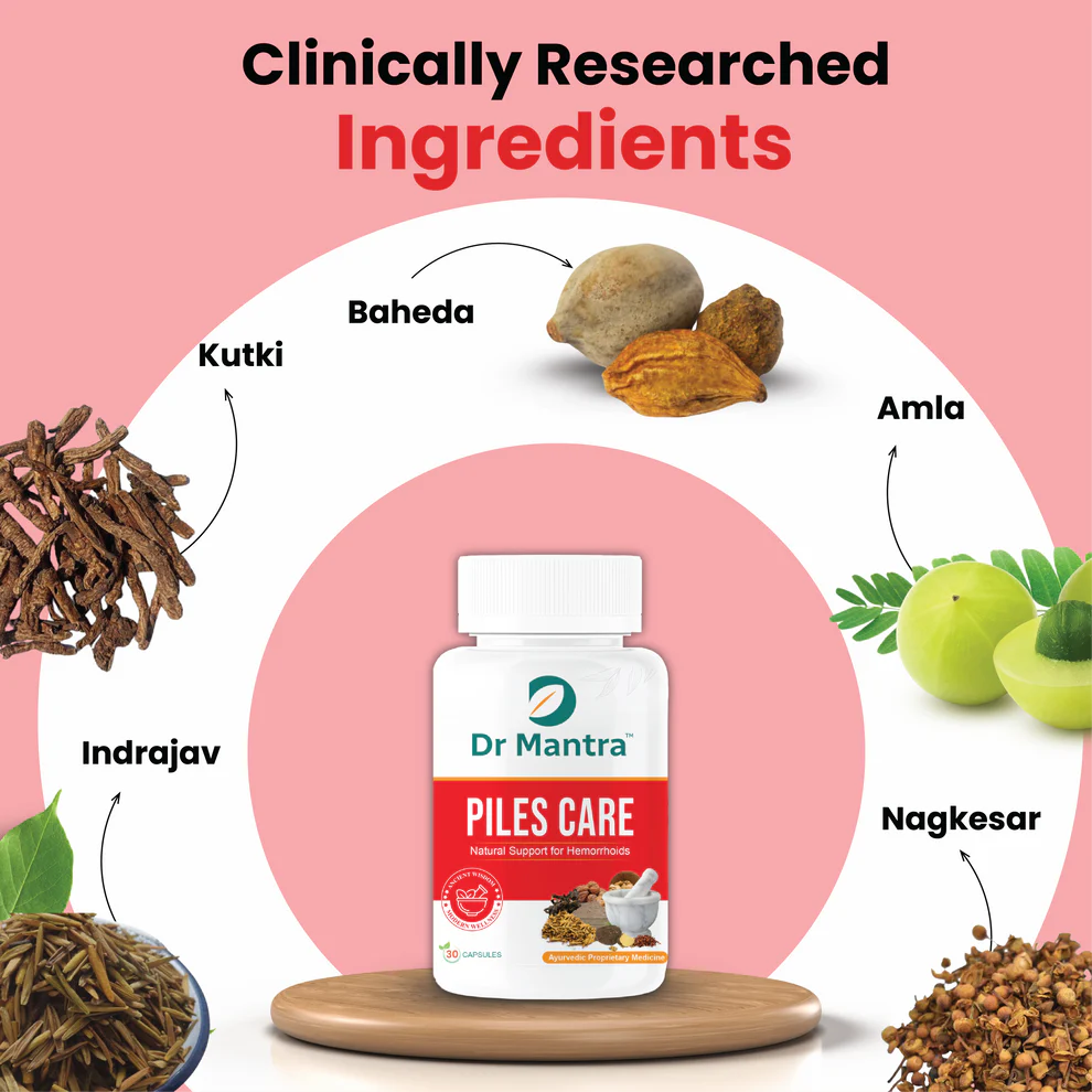 Dr Mantra Piles Care Capsules for Piles & Chronic Constipation Relief| 30 Capsules