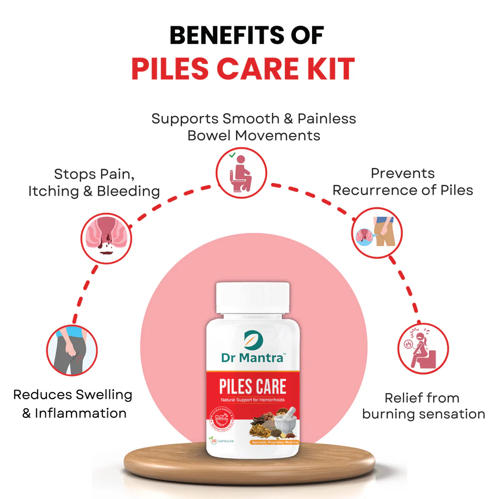 Dr Mantra Piles Care Capsules for Piles & Chronic Constipation Relief| 30 Capsules