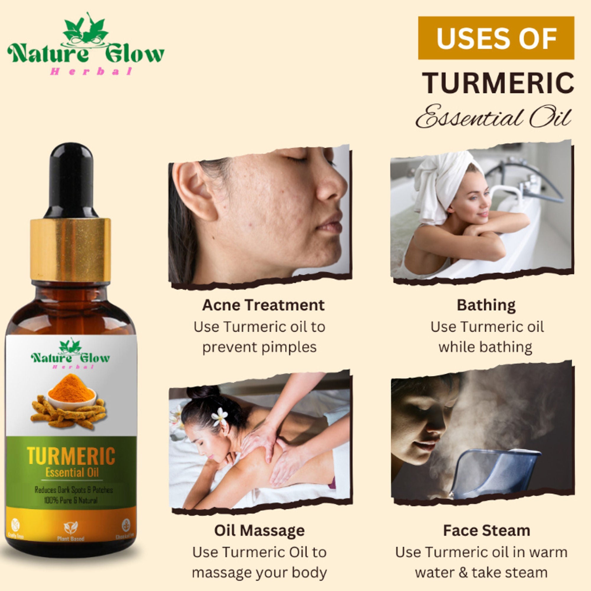 Nature Glow Herbal Sandalwood & Termaric Aromatherapy Oil Combo