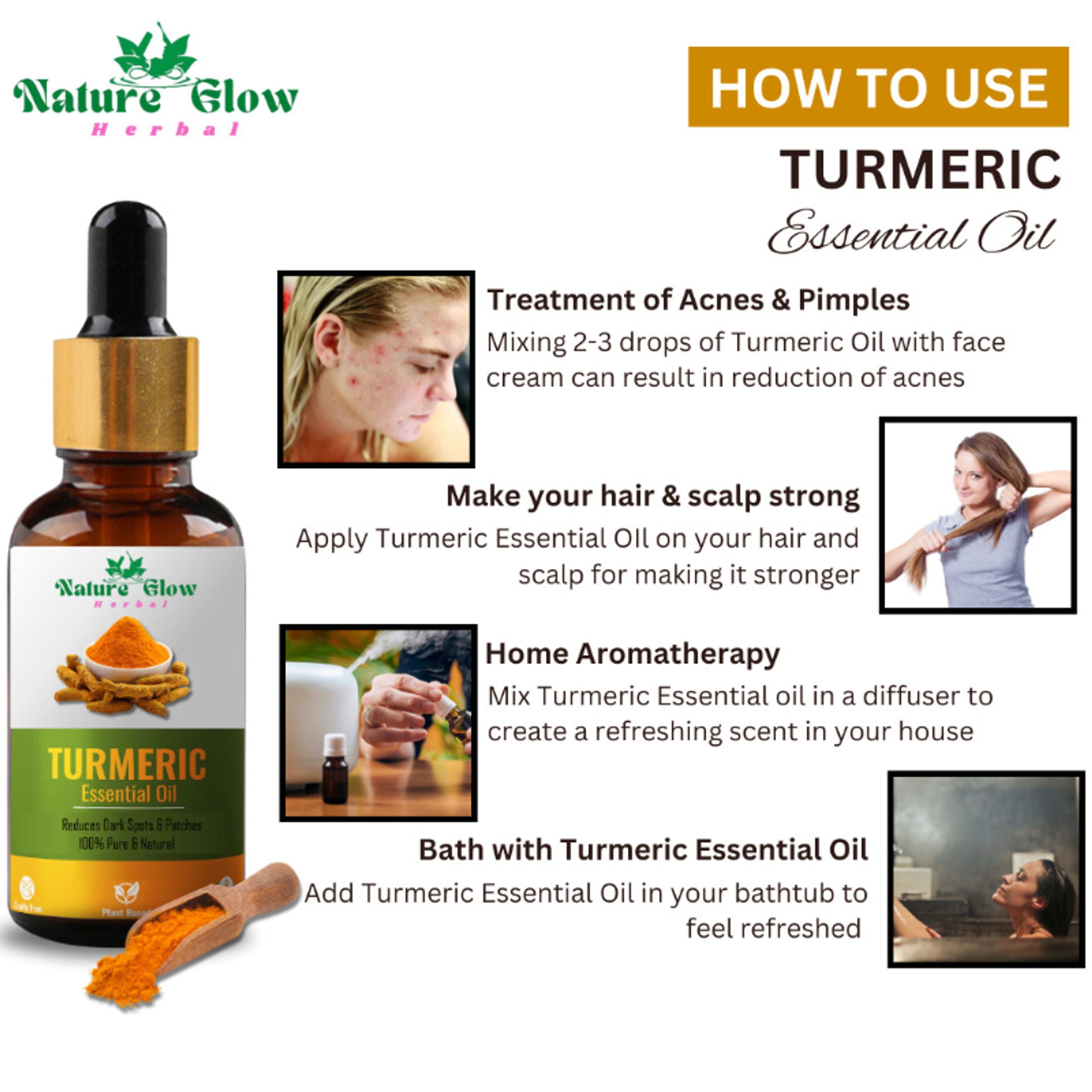 Nature Glow Herbal Sandalwood & Termaric Aromatherapy Oil Combo
