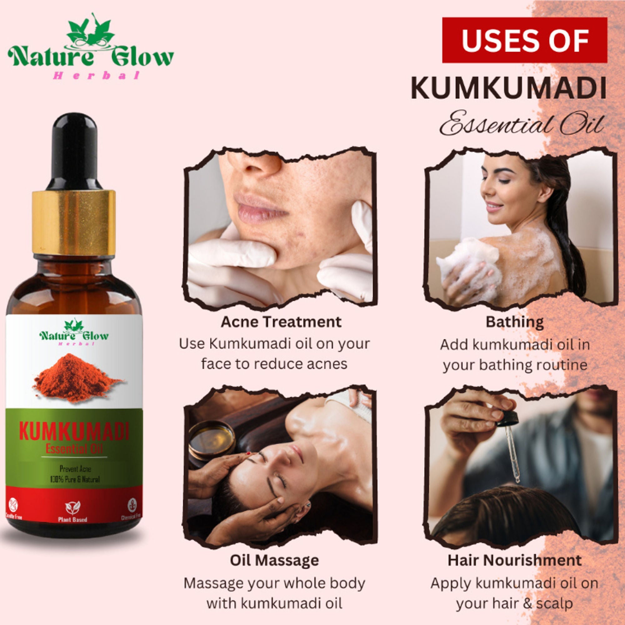 Nature Glow Herbal Kumkumadi & Turmeric Essential Oil Combo