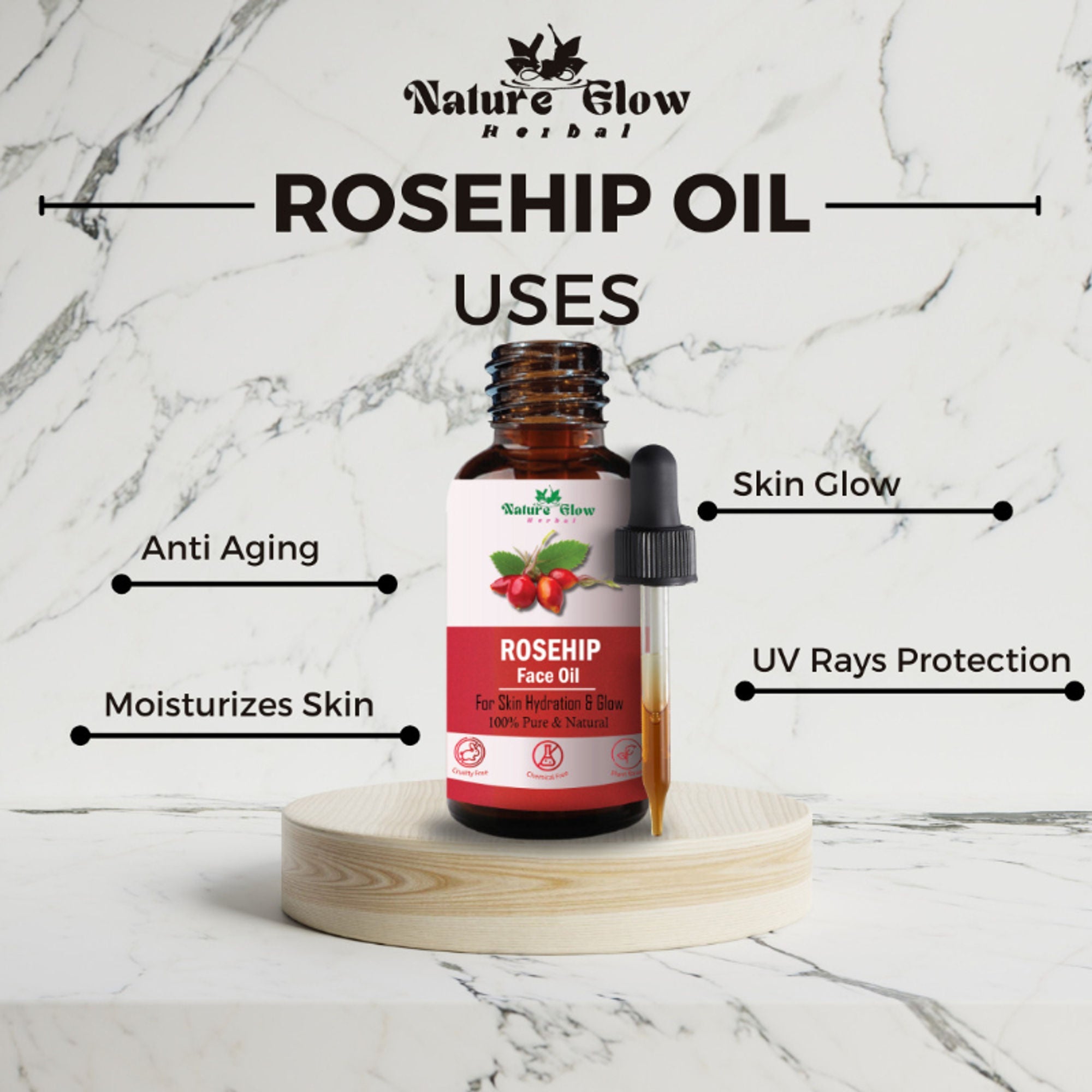 Nature Glow Herbal Apricoat & Rosehip Facial Oil Combo