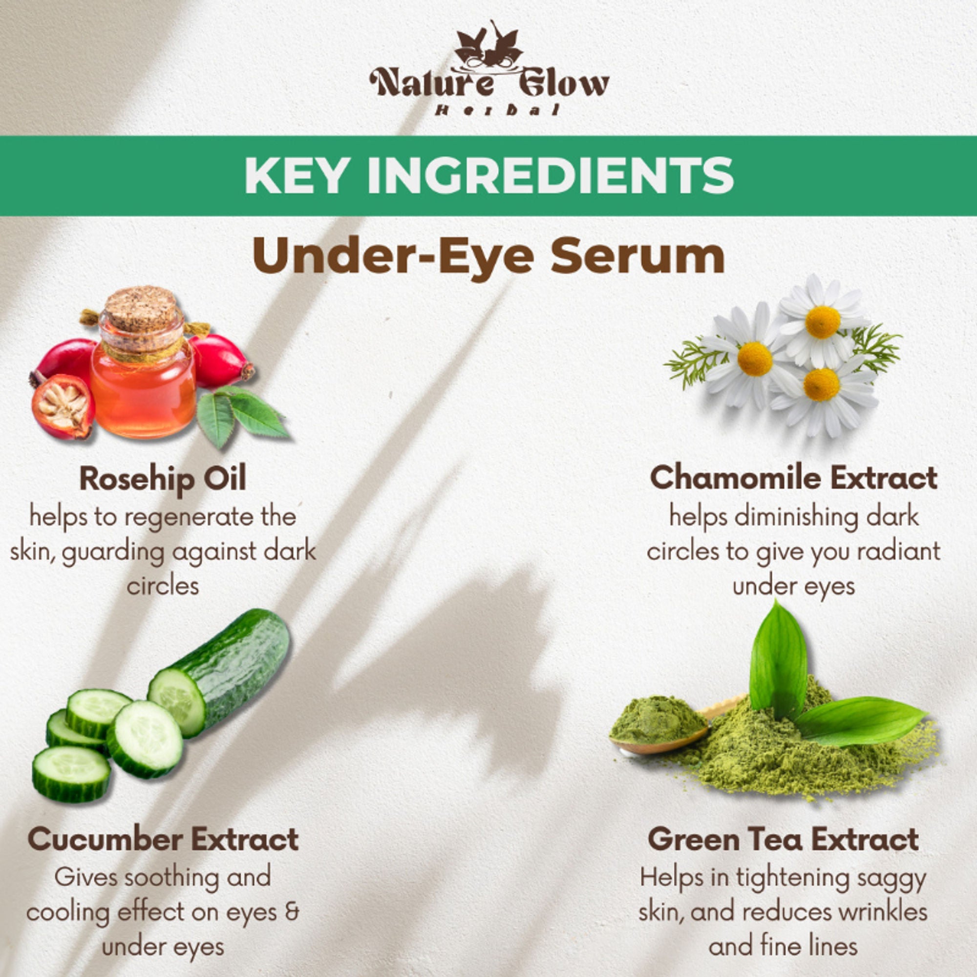 Nature Glow Herbal Under Eye Serum & Eye Cream Combo
