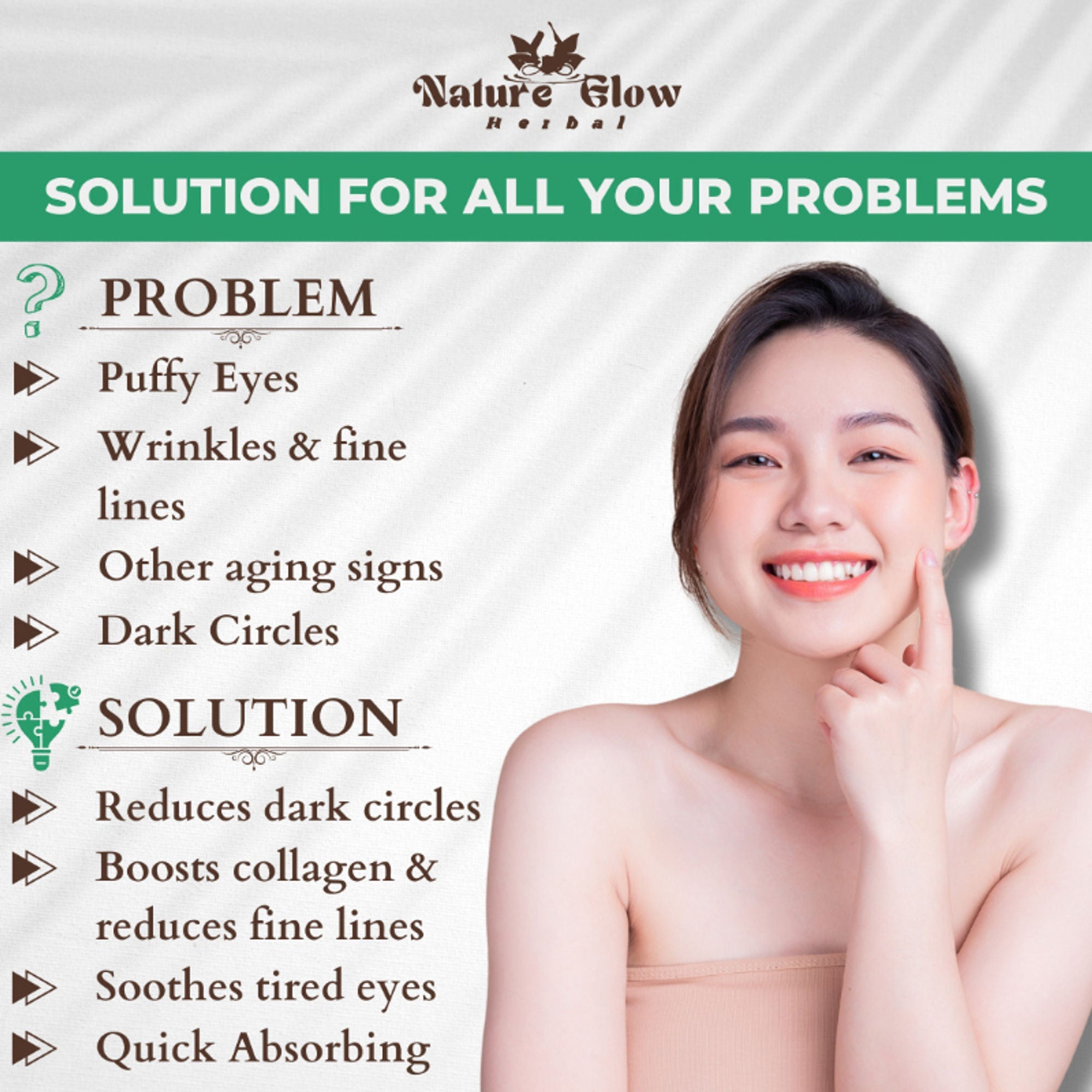 Nature Glow Herbal Under Eye Serum & Eye Cream Combo