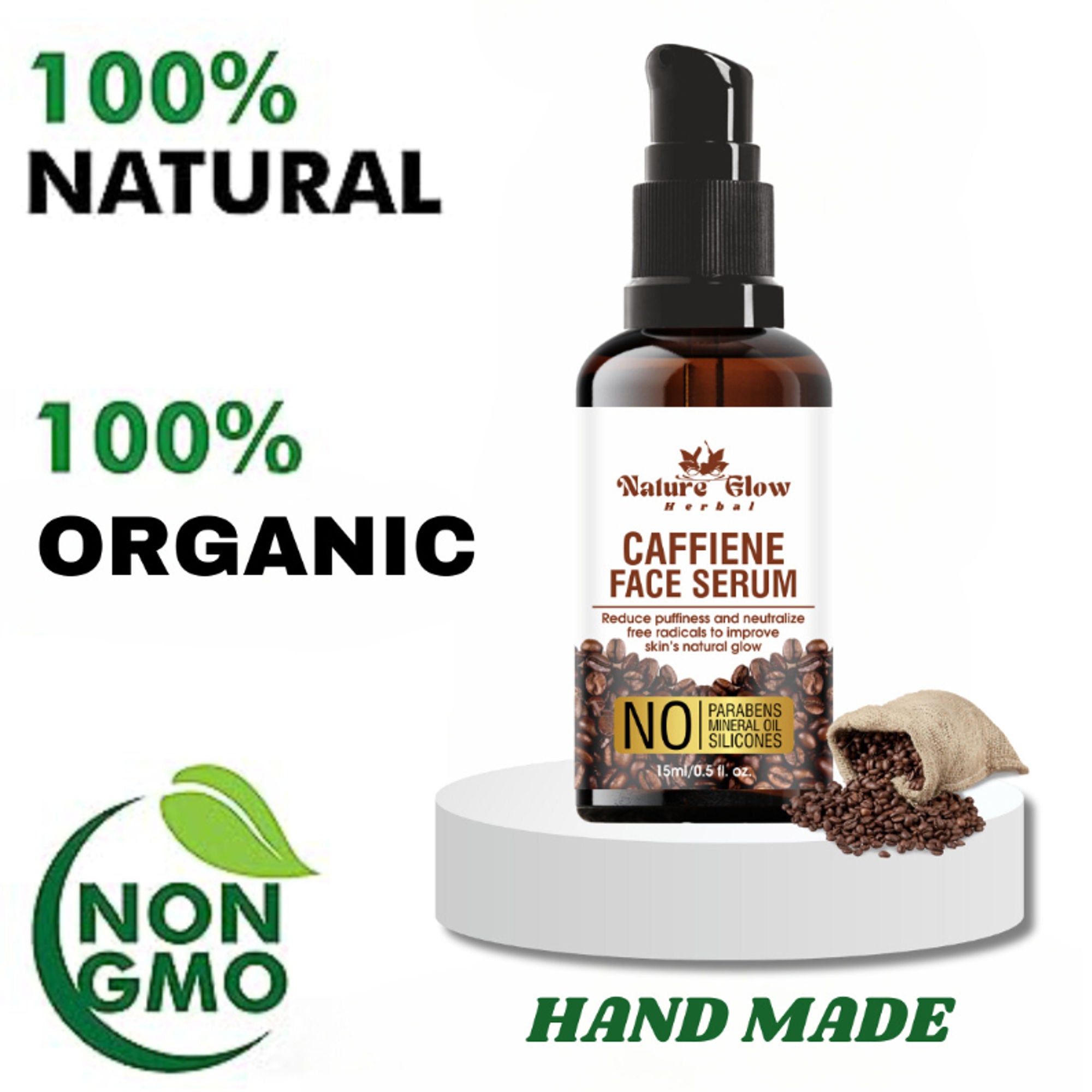Nature Glow Herbal Caffeine Face Serum Hydrating Face Serum For Glowing Skin
