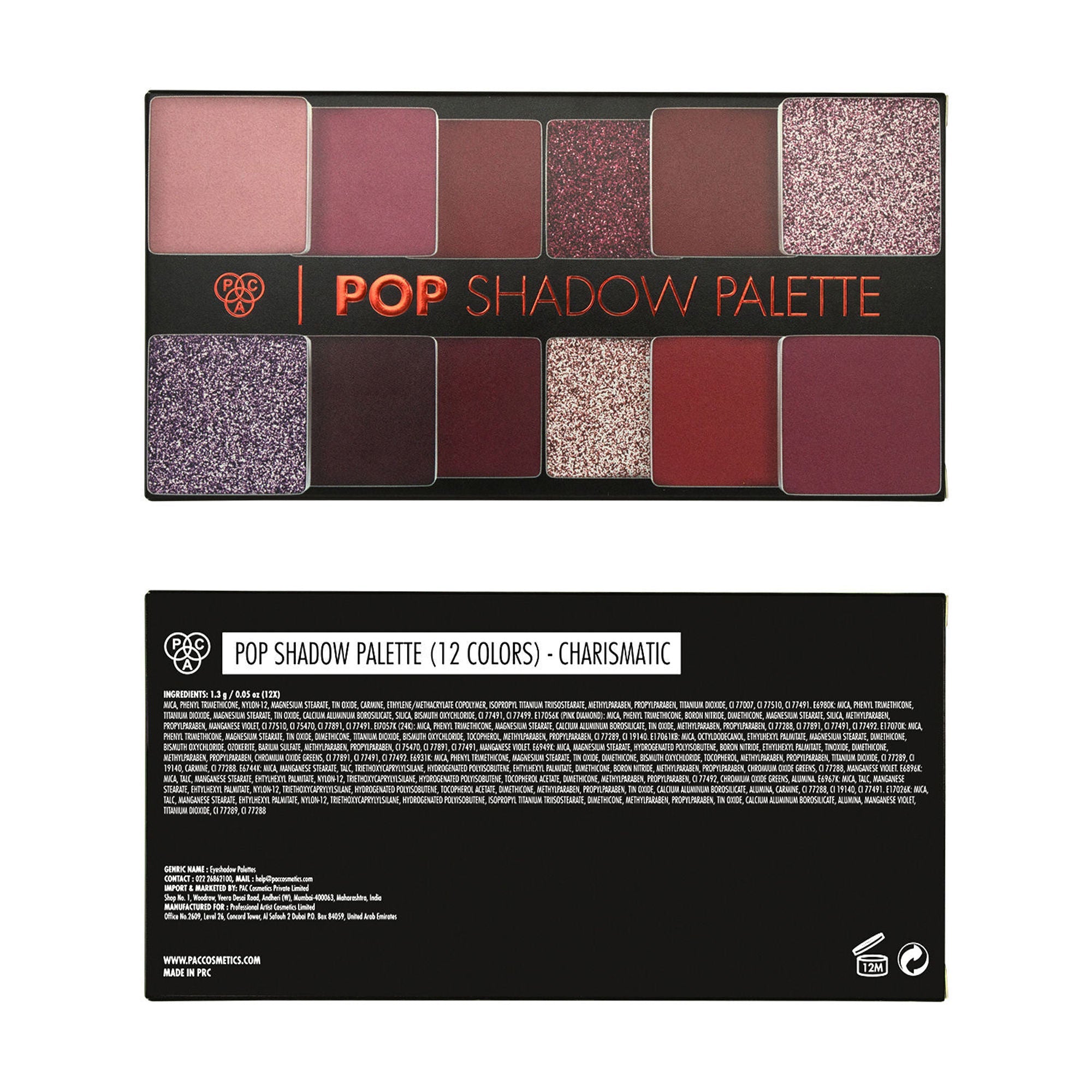 PAC Studio Pop Shadow Palette X12 - Majestic